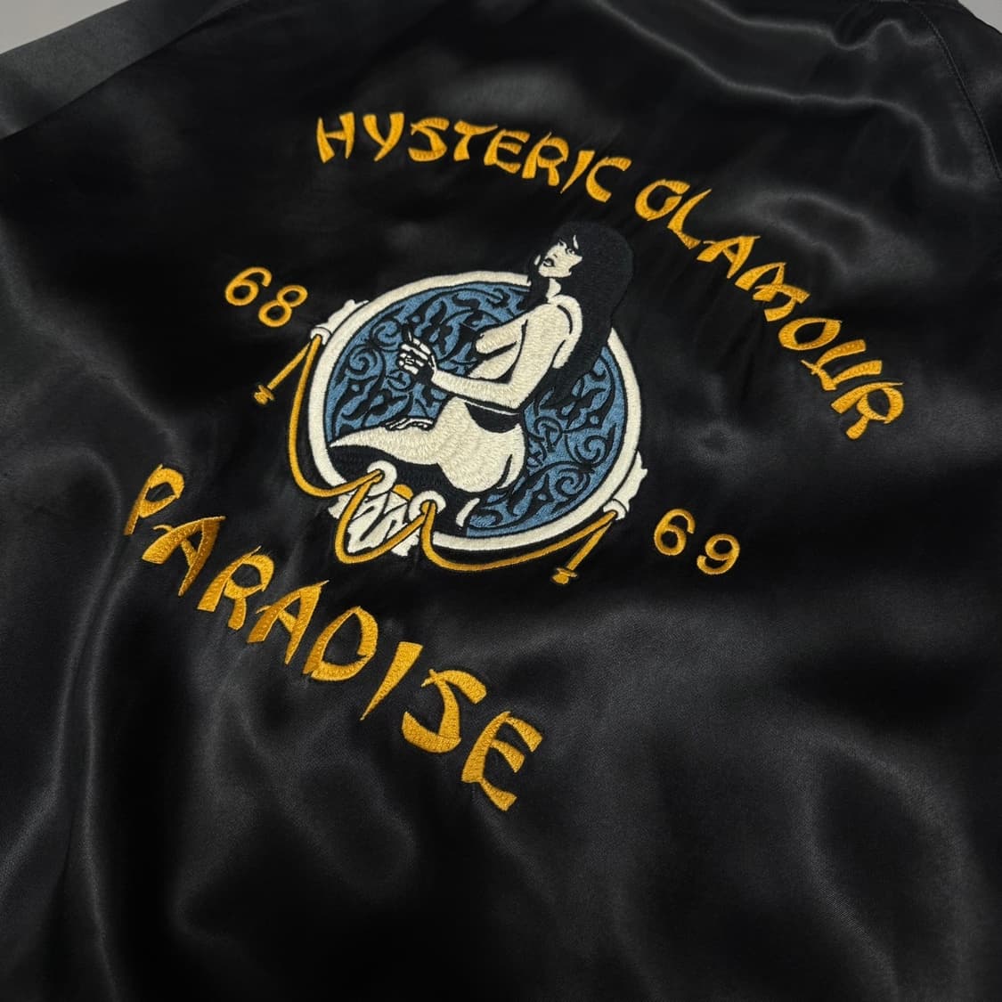 히스테릭글래머 17ss 블랙컬러 파라다이스 수베니아 실크 스카잔 자켓 상품이미지7
