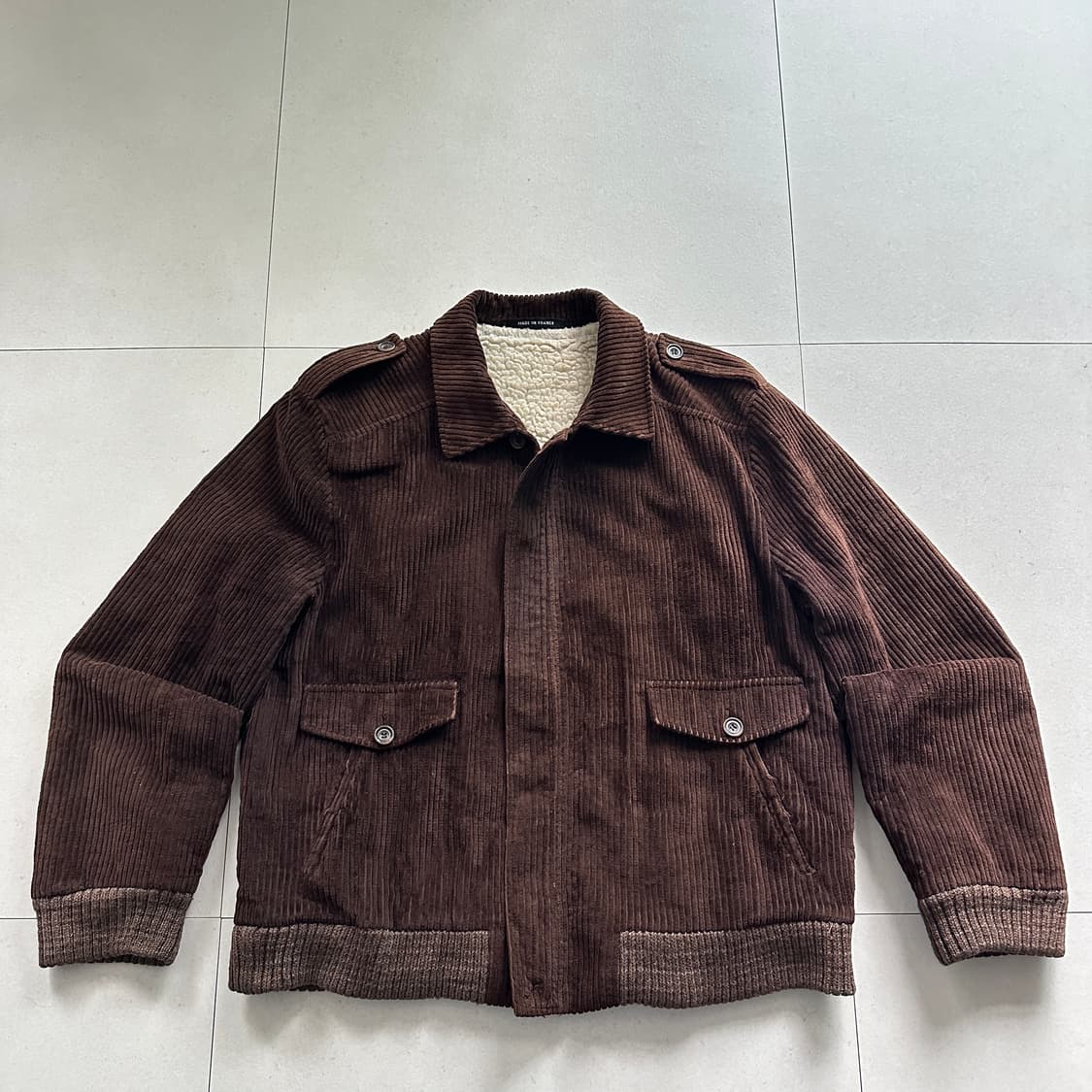 80s 프랑스 생산 프렌치 워크 해비 코듀로이 봄버 블루종 자켓 105  상품이미지1