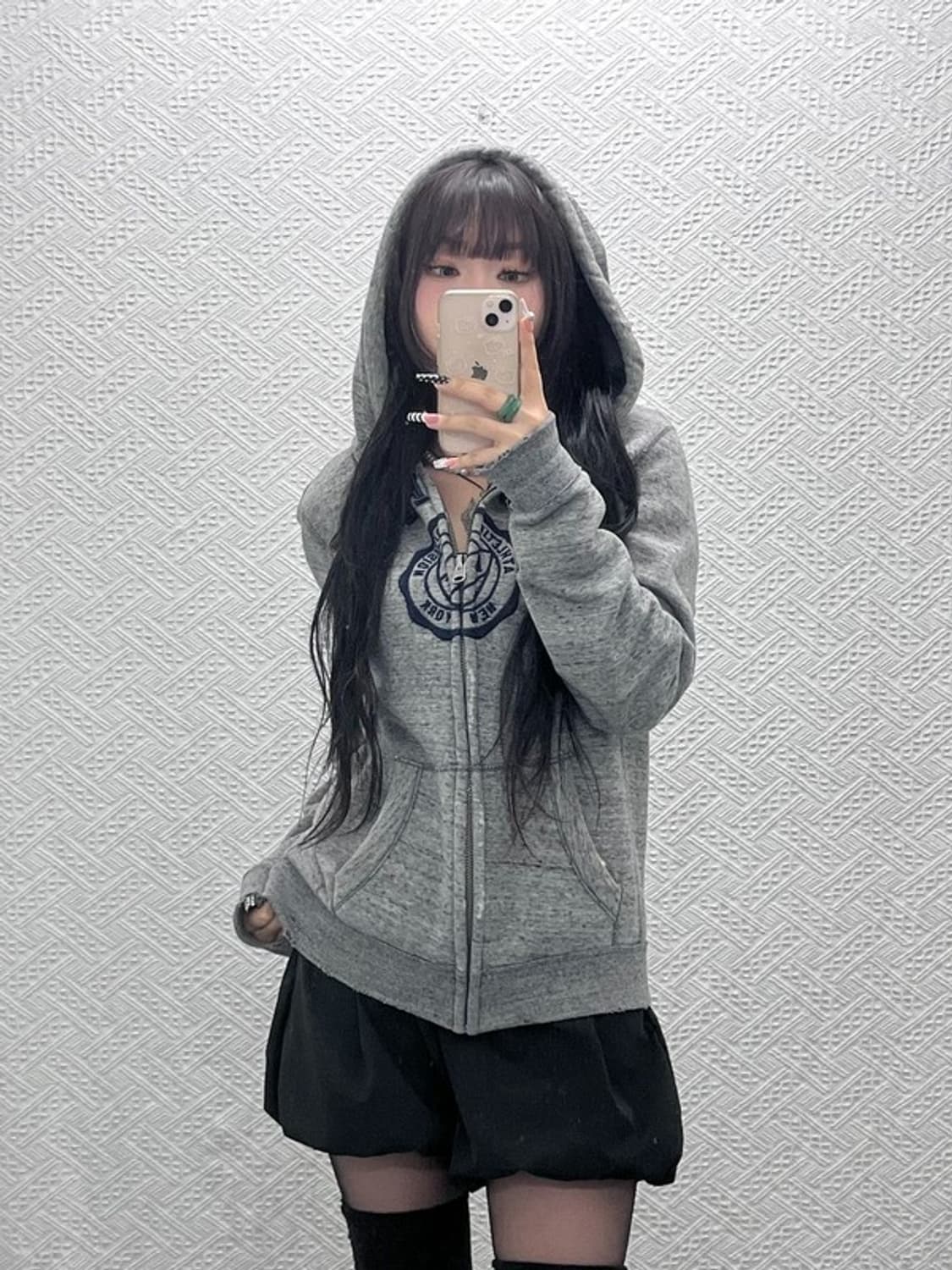 아베크롬비 레트로 빈티지 그런지 데미지 후드집업 S C10571 상품이미지1