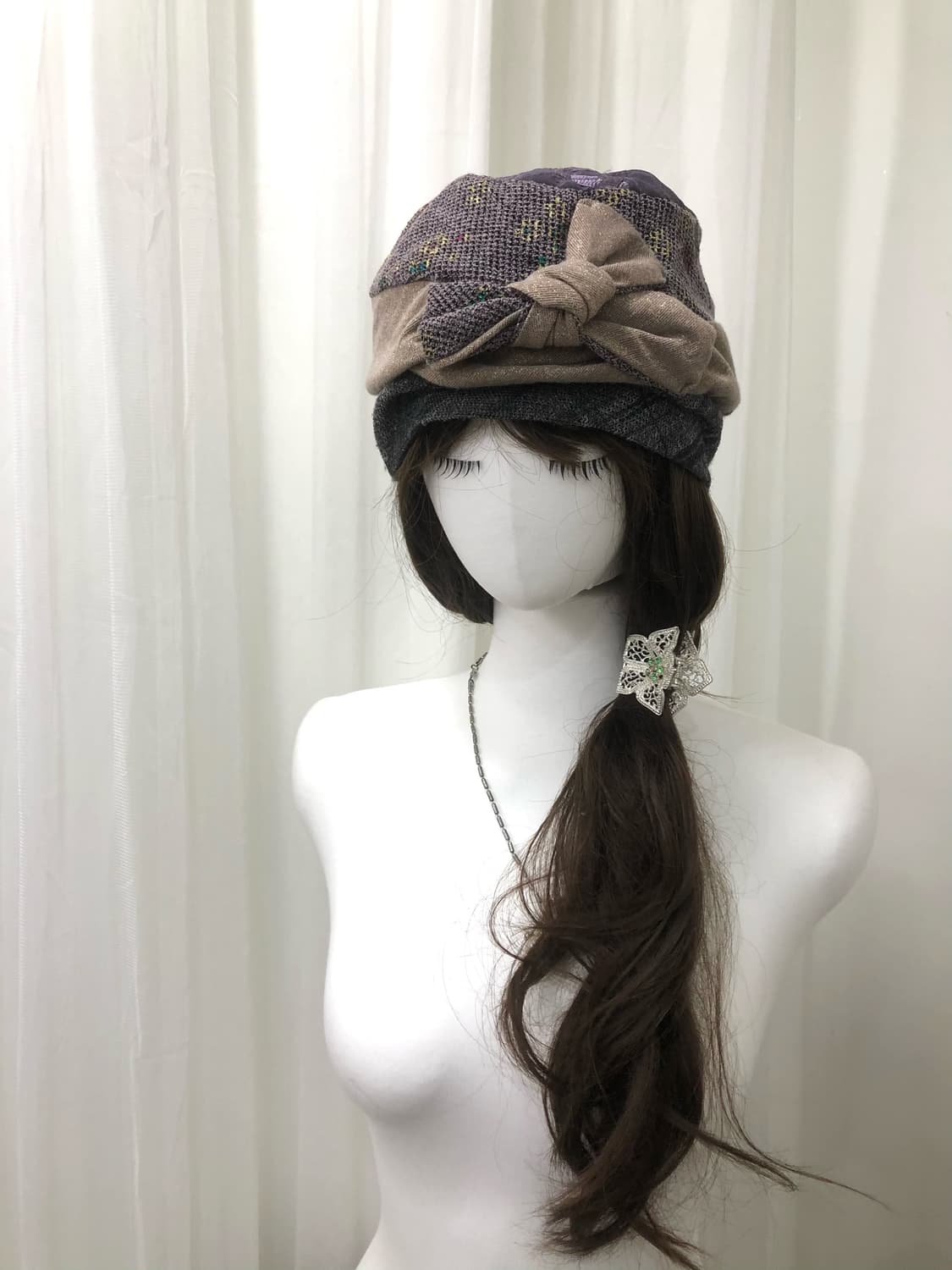 ribbon point patch beanie 상품이미지1