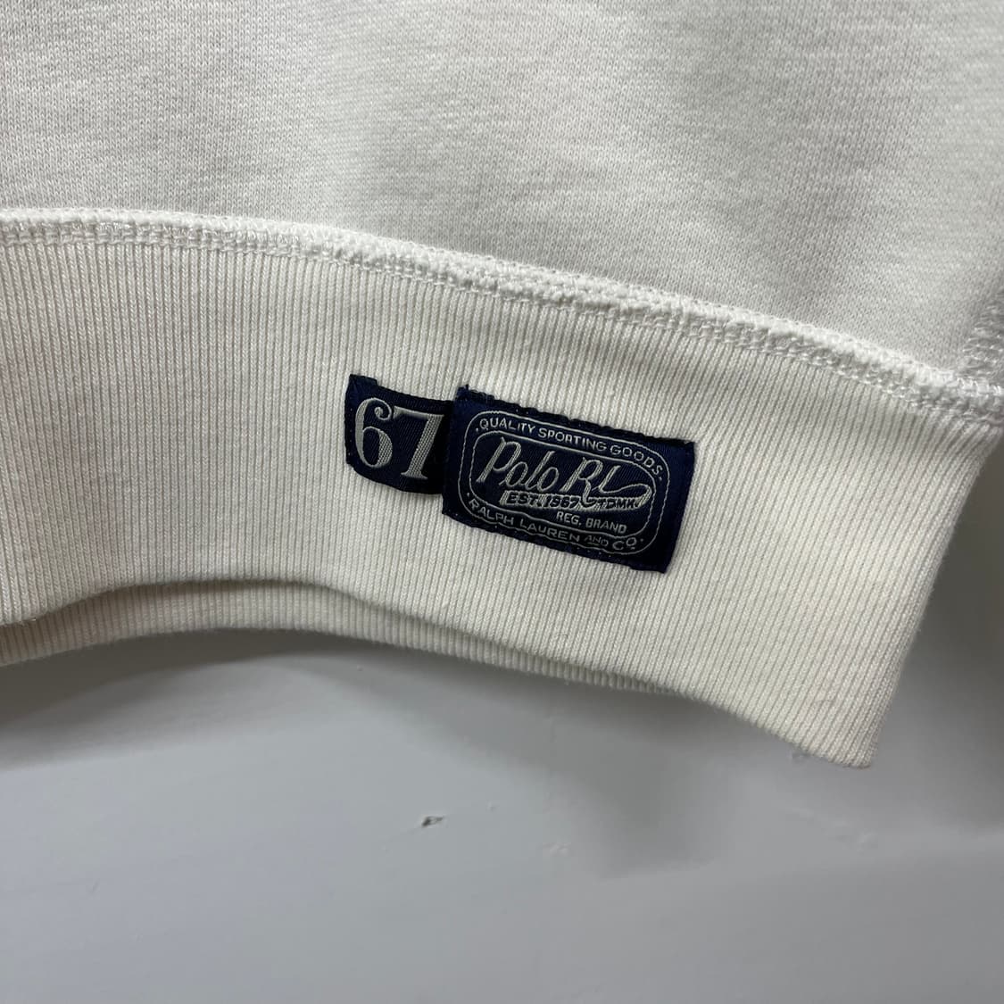 폴로 아이보리색 로고 맨투맨 티셔츠 여M 상품이미지3