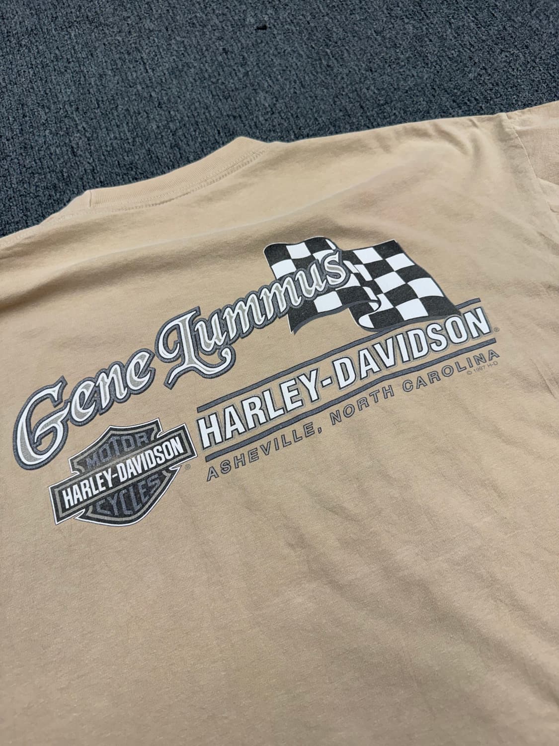 L)00’s할리데이비슨 빈티지 플레임 프린팅 베이지 롱슬리브 상품이미지8