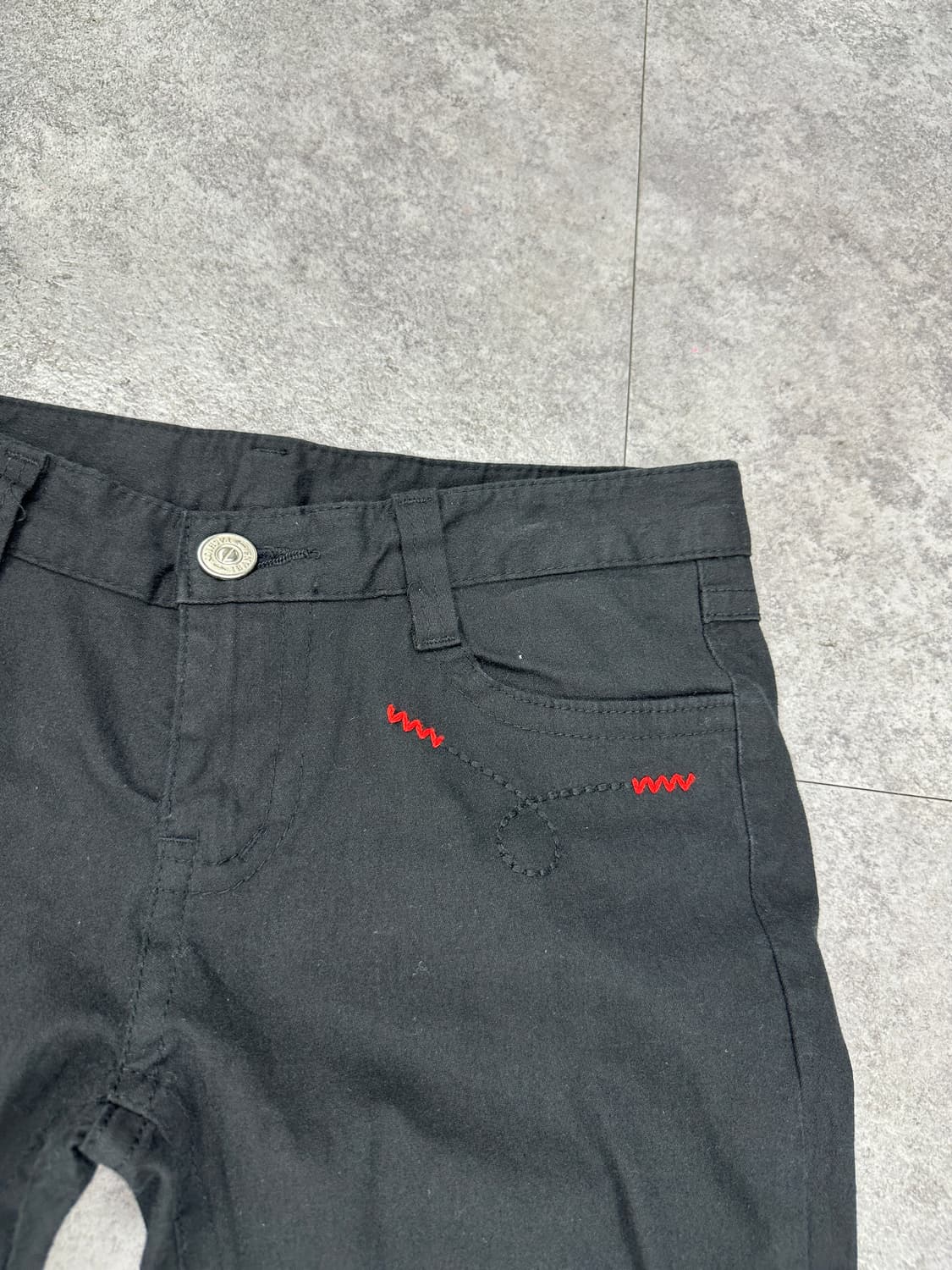 Vintage red point black flare cut pants 상품이미지5
