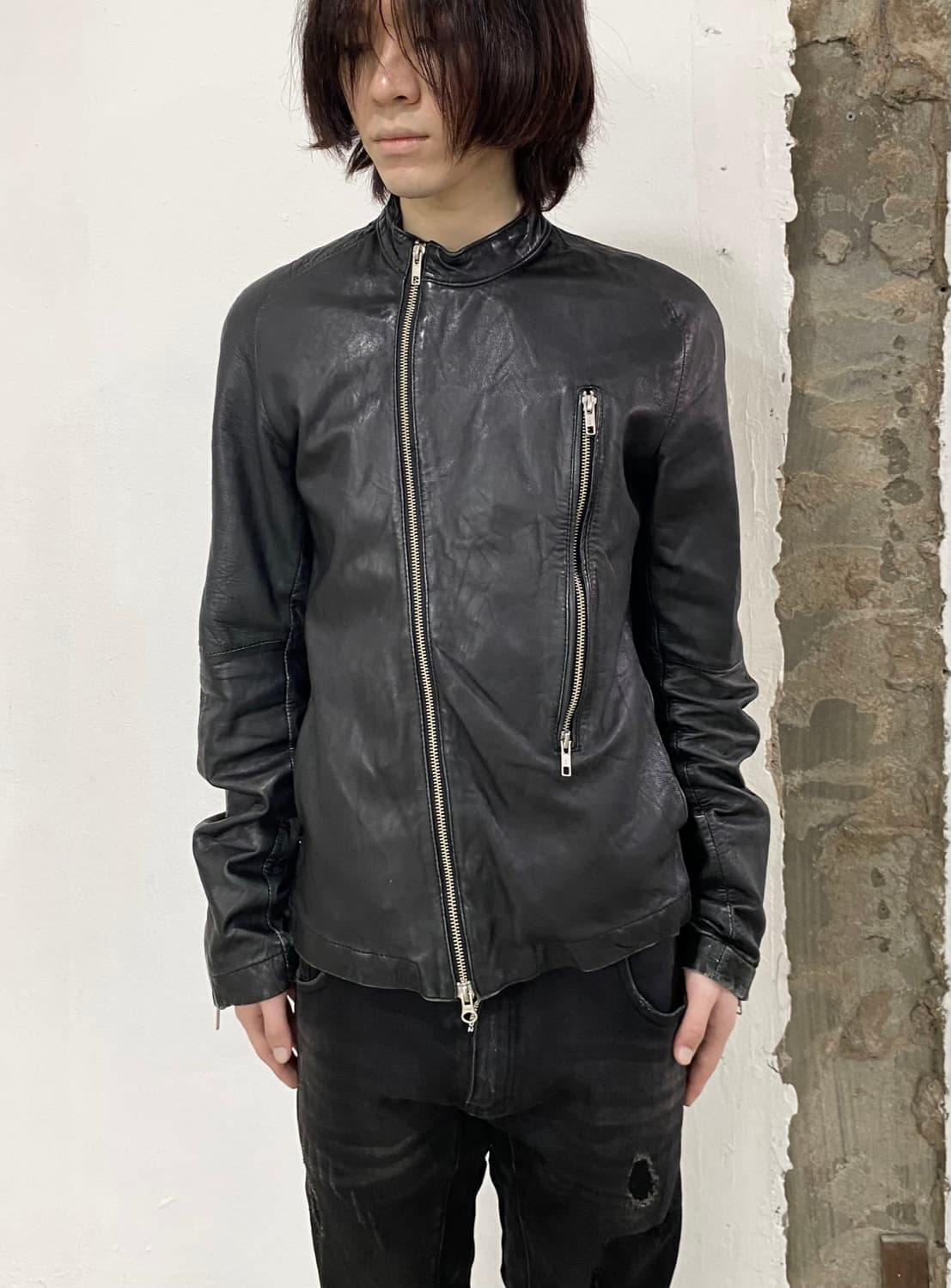 저널 스탠다드 십스킨 사선 지퍼 레더 자켓 상품이미지1