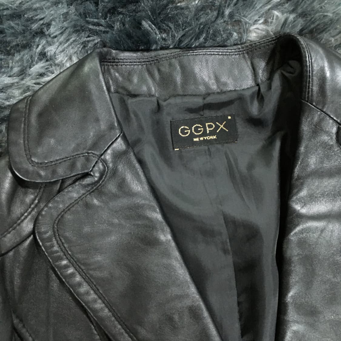 투티/A10 Y2K 고스 블랙 GGPX 양가죽 레더 자켓 램스 빈티지 상품이미지3