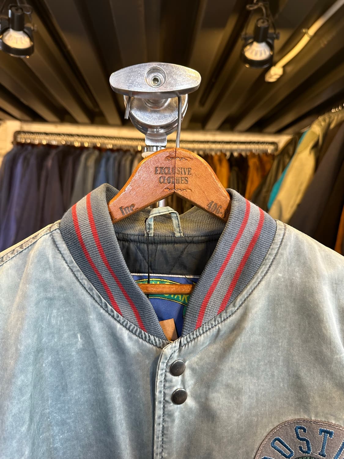 보스턴 스타 자수 나일론 바시티 붐버 자켓 상품이미지3