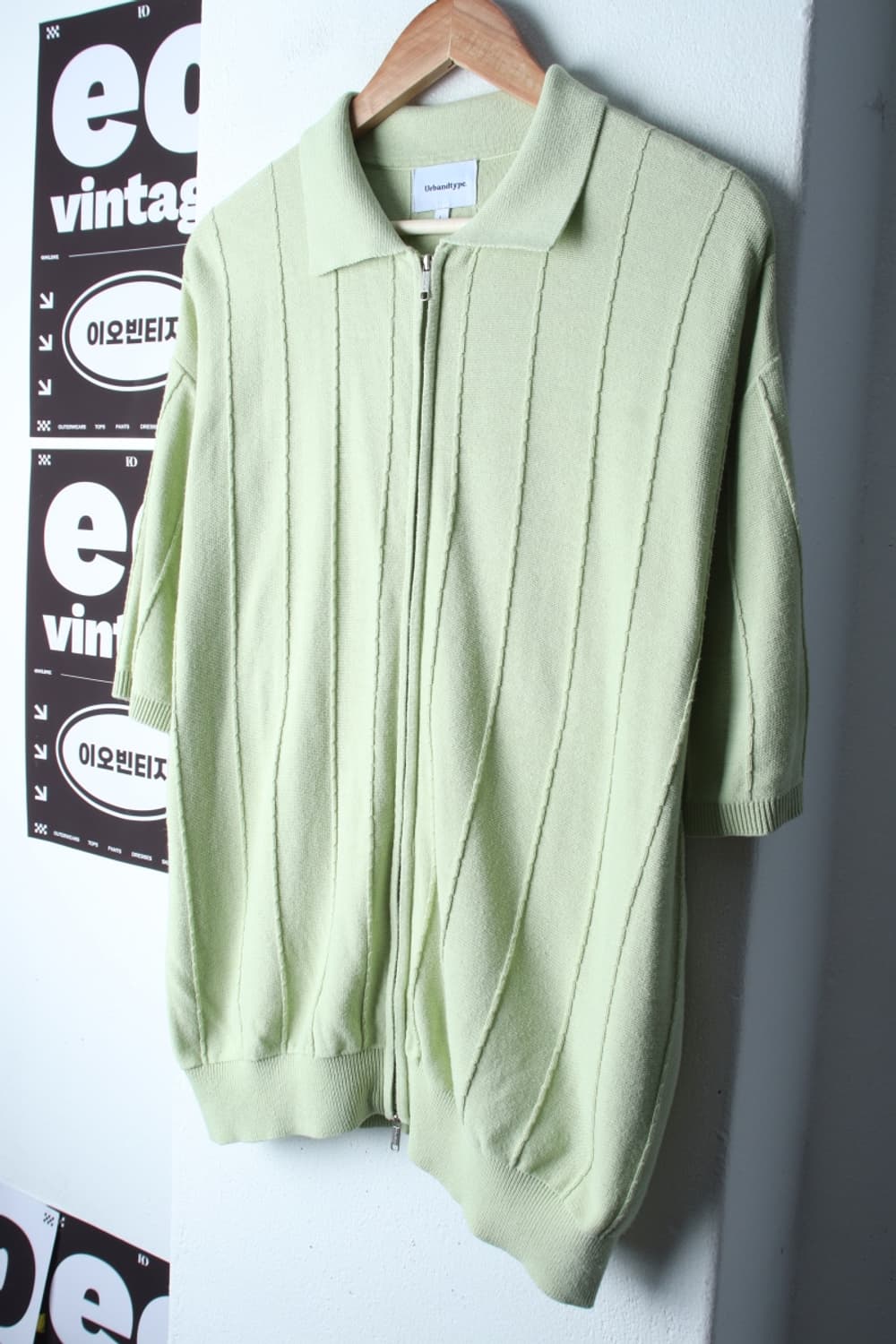 (L-XL) 어반디타입 반팔 카라 티셔츠 니트집업 스트라이프-H33506 상품이미지1