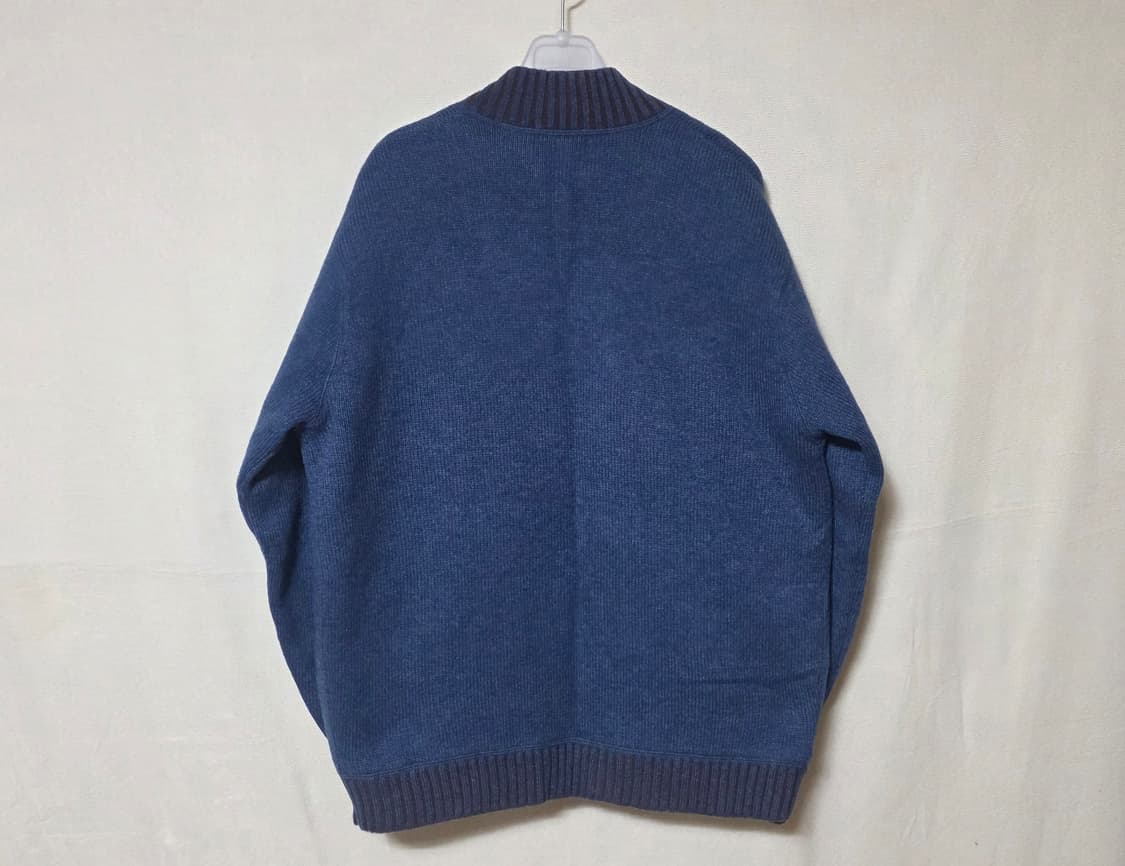 [풀집업/LL] 일본 크로커다일 남성 퀼팅 안감 울 혼방 니트 가디건 상품이미지5