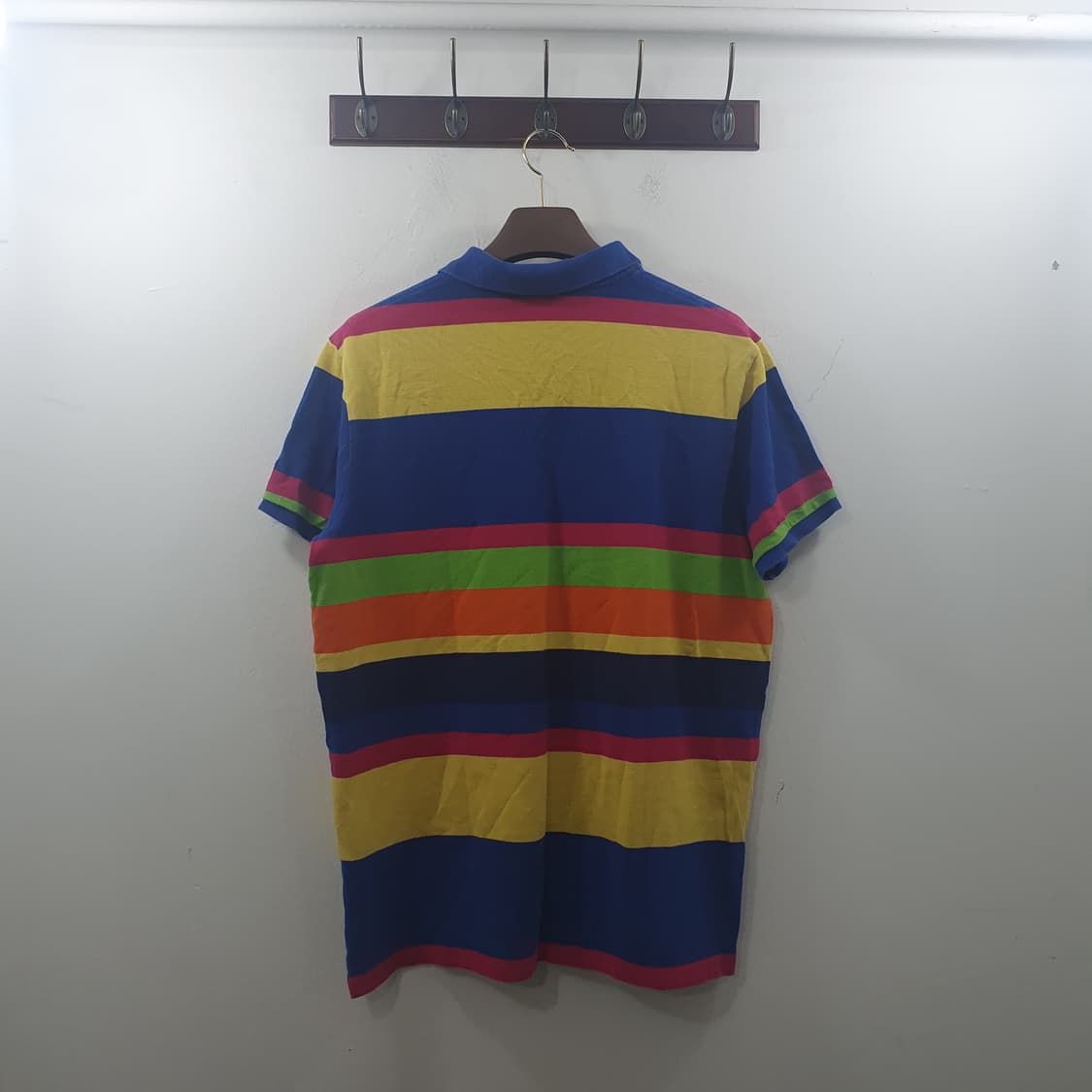 XL 폴로랄프로렌 남성 멀티컬러 스트라이프 포니 카라넥 반팔티셔츠 상품이미지8