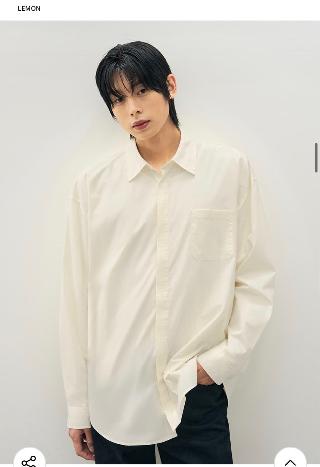 (M) 드로우핏 페이퍼 코튼 오버핏 셔츠 [LEMON] 판매 상품이미지1