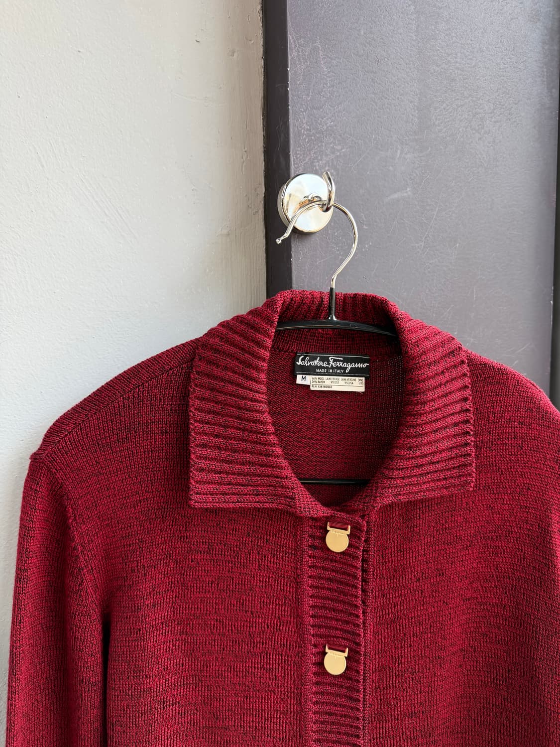 M/ 살바토레 페라가모 금장버튼 울 가디건 자켓 상품이미지3