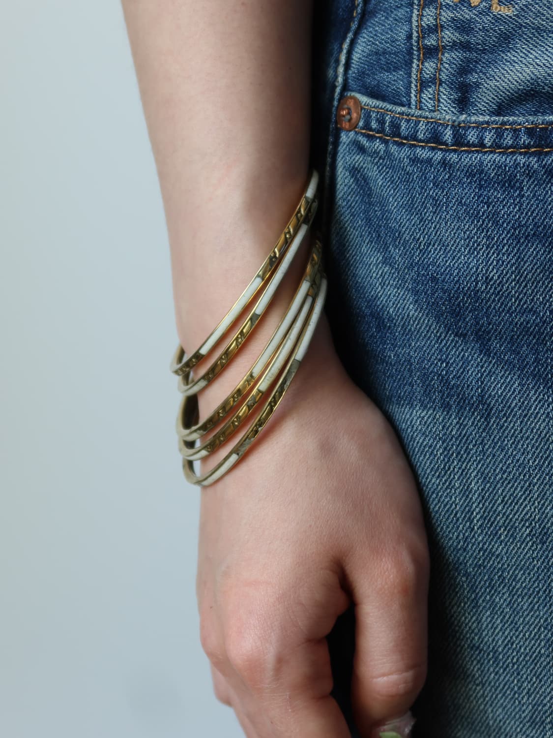 ivory wide stripe bangle set 상품이미지1