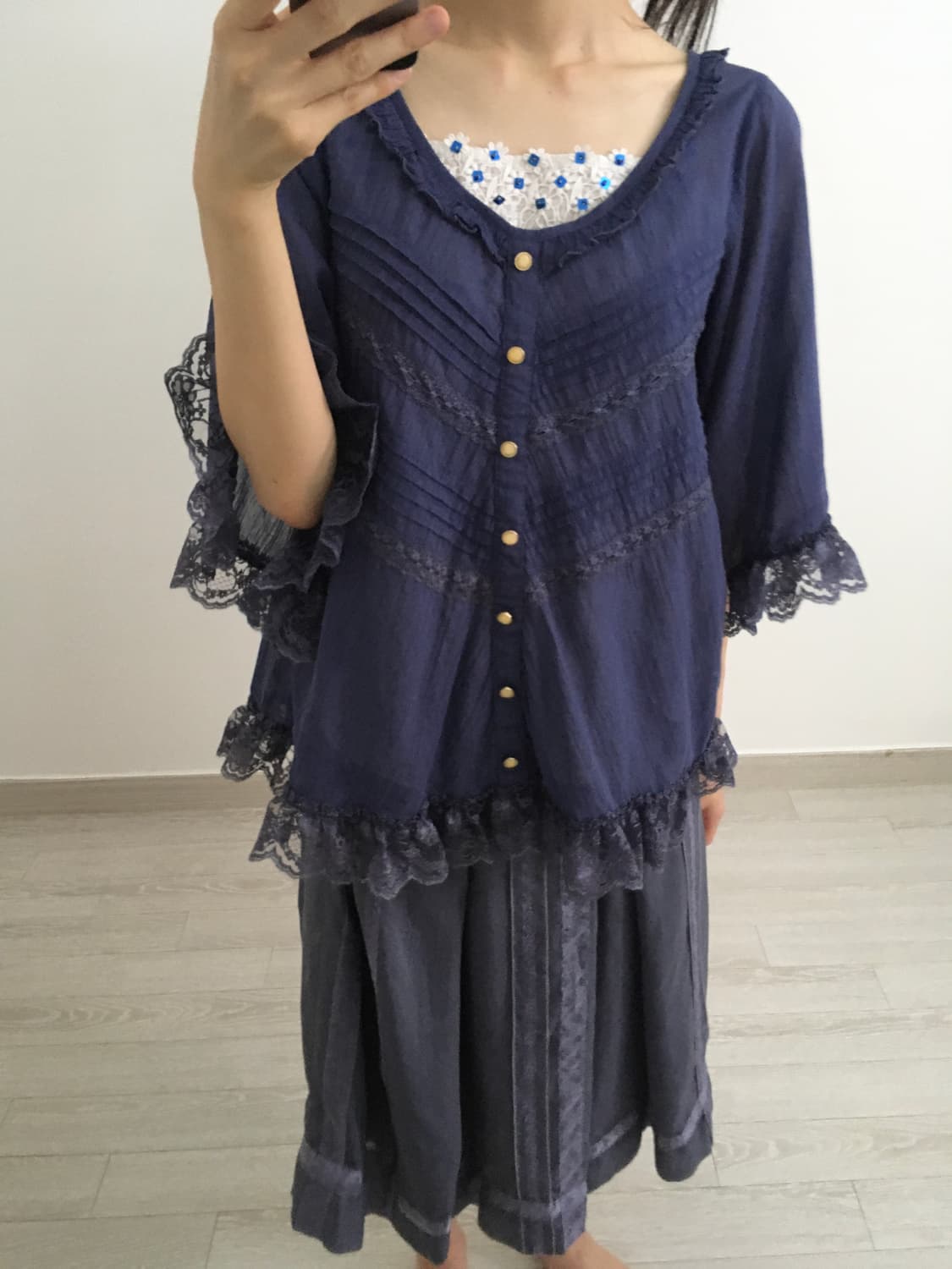 indigo lace top 상품이미지4