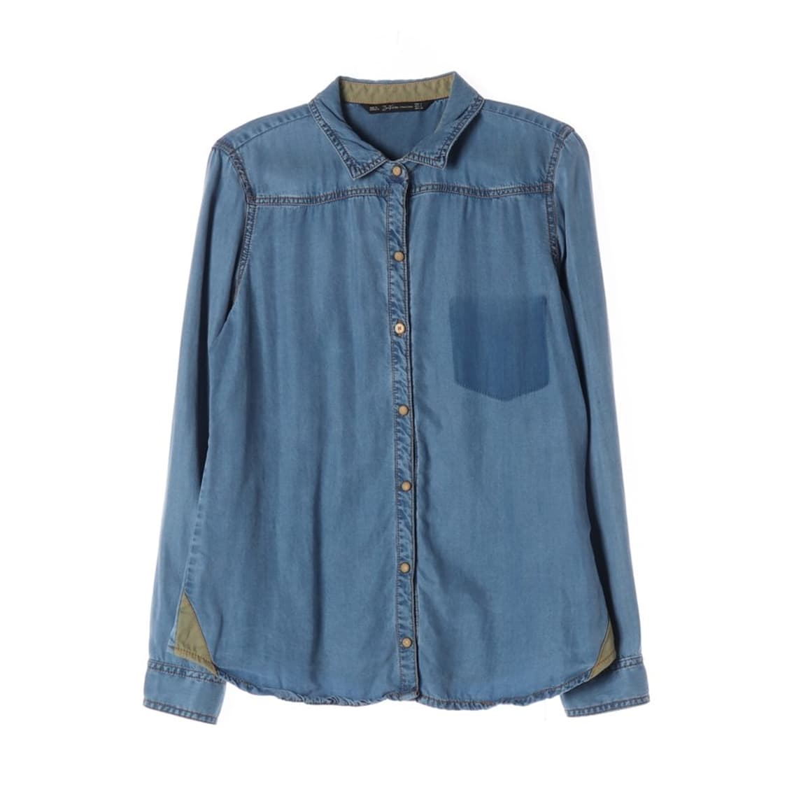 ZARA 워싱 디테일 리오셀 데님 셔츠 L 상품이미지1