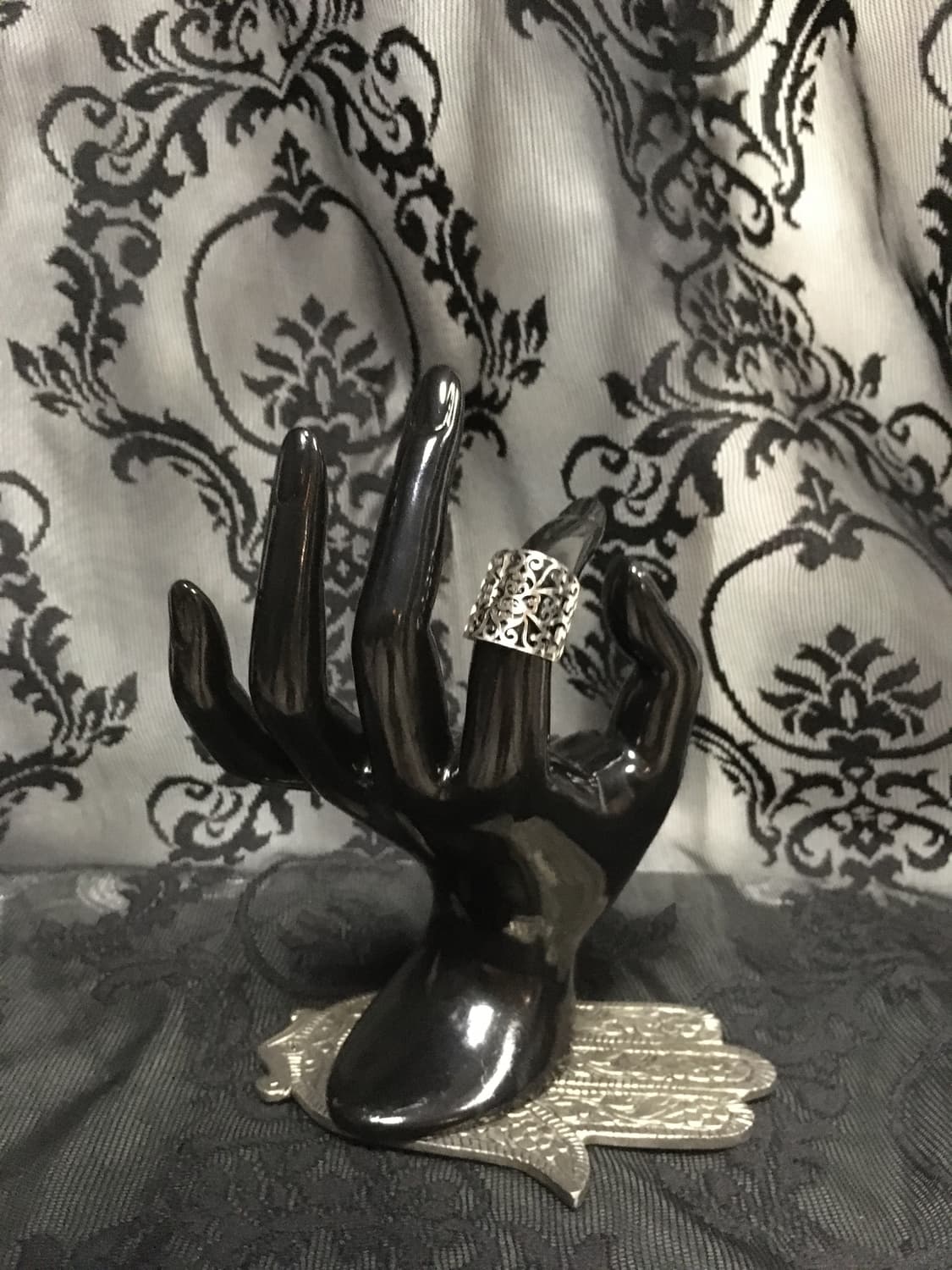 Vintage 핀터레스트 오리엔탈 볼드 실버 오픈링 반지 상품이미지6