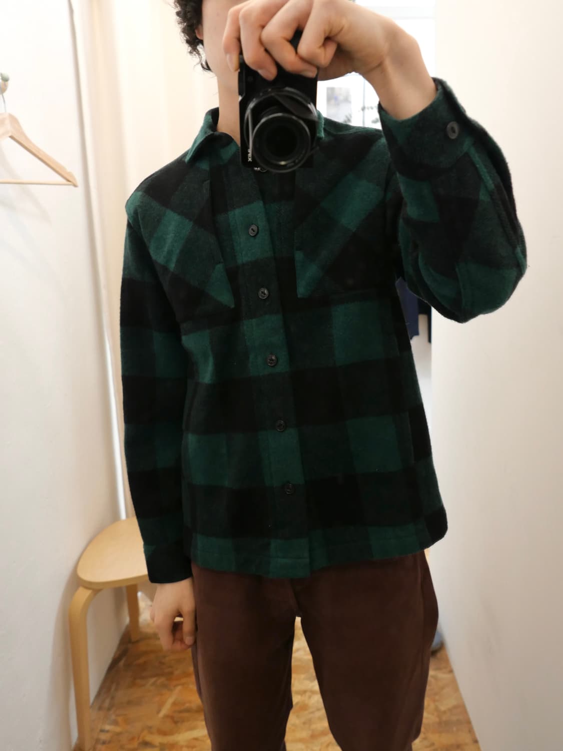 꼼데가르송 간류 체크 셔츠 자켓 상품이미지1