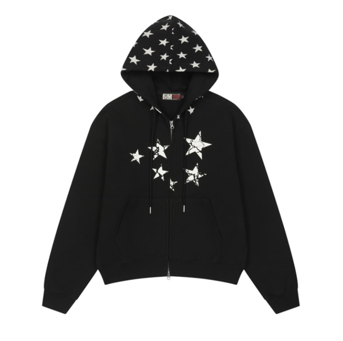루저스클럽 스타 그래픽 투웨이 후드 집업 블랙 상품이미지1