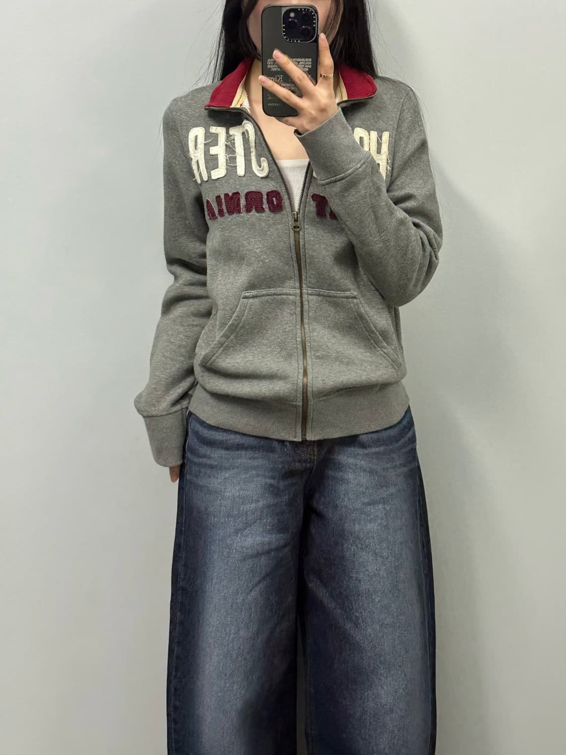 홀리스터 y2k 와투케 그레이 코튼 져지 상품이미지1