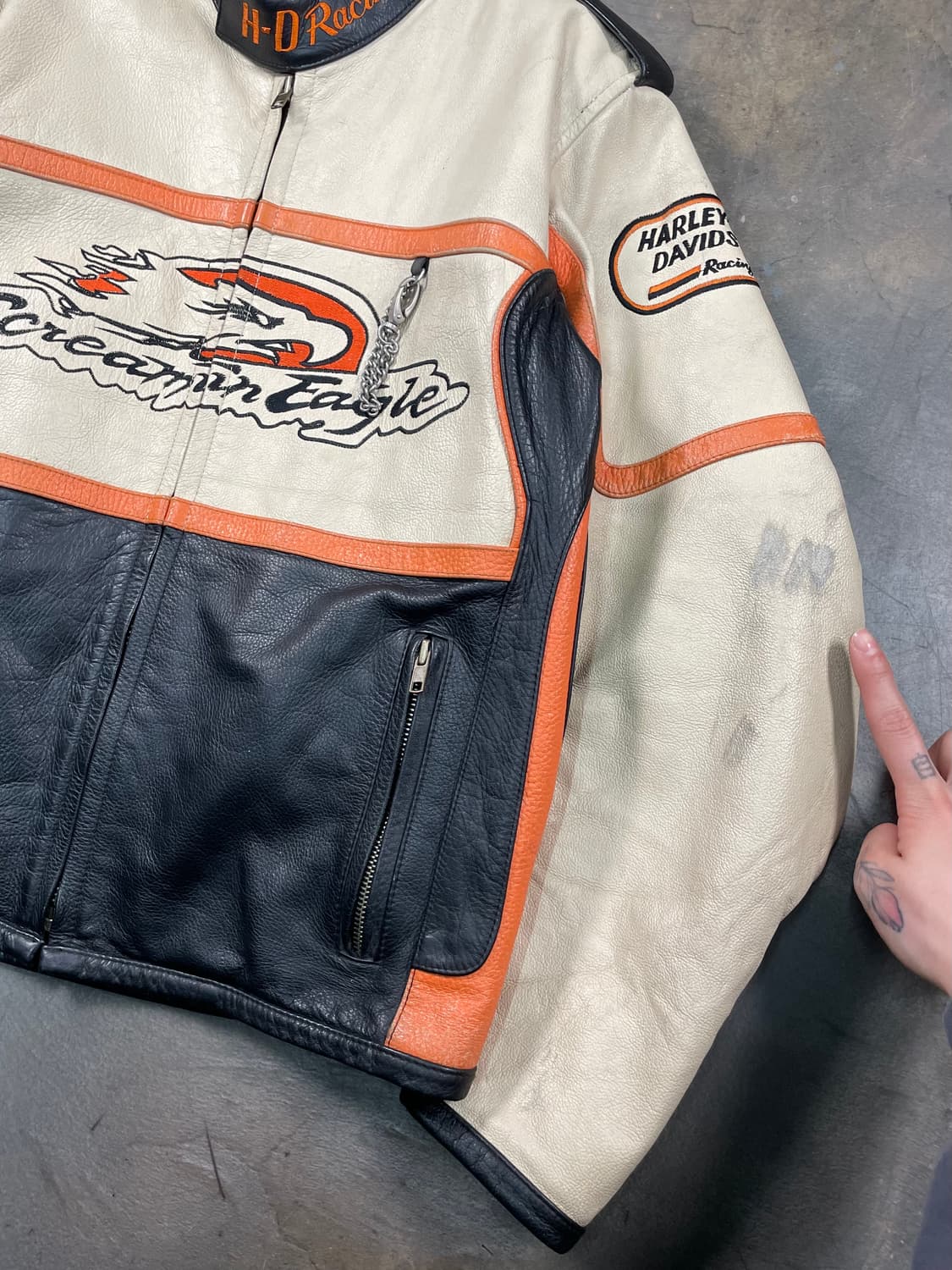 할리 데이비슨 이글 레더 바이커 자켓 상품이미지5