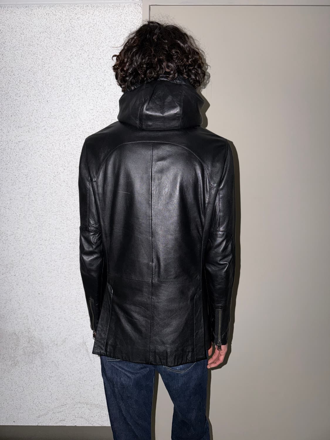 아르마니 익스체인지 레더 후드 자켓 상품이미지2