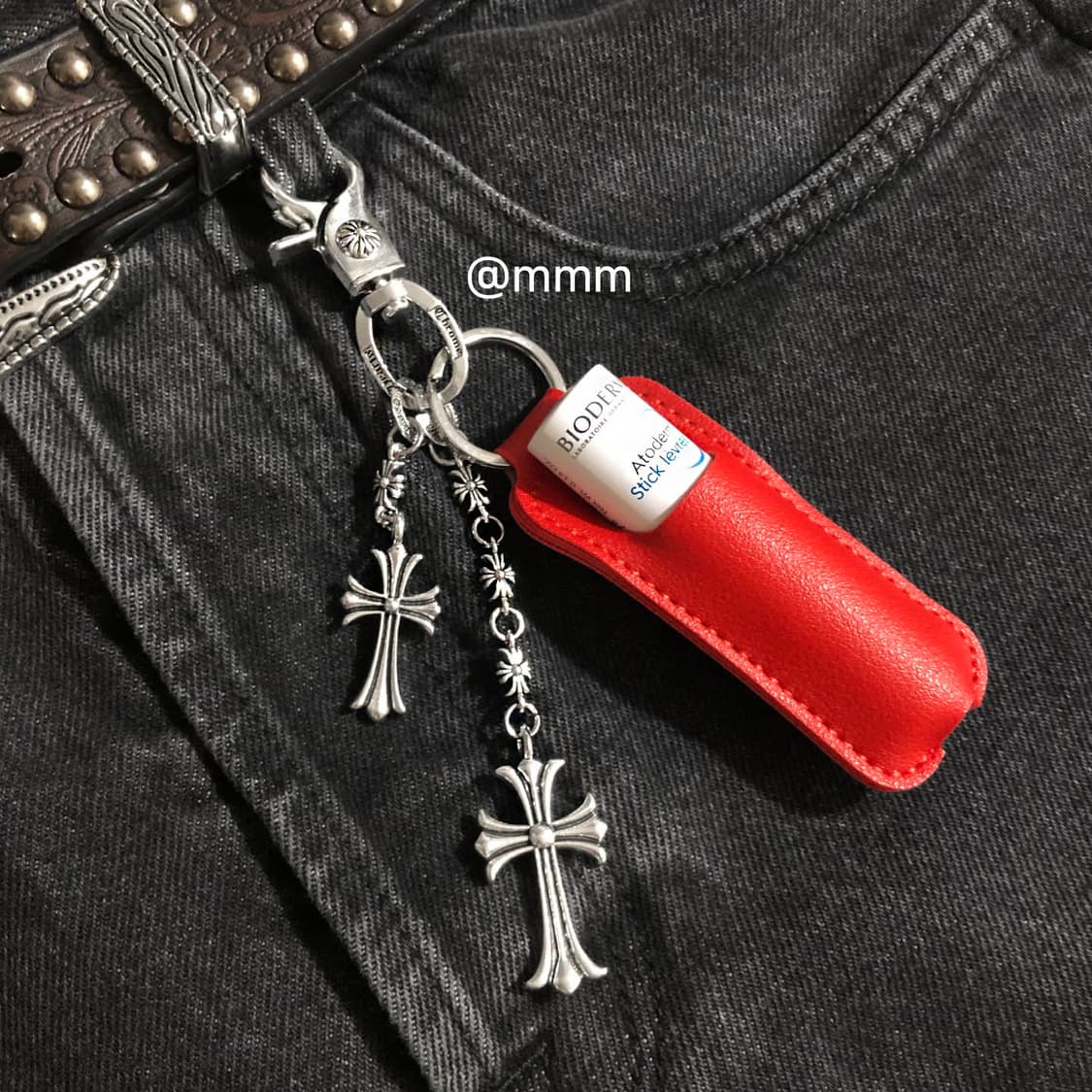 [Unisex❤️] 립밤 가죽 케이스 키링 열쇠고리 상품이미지1