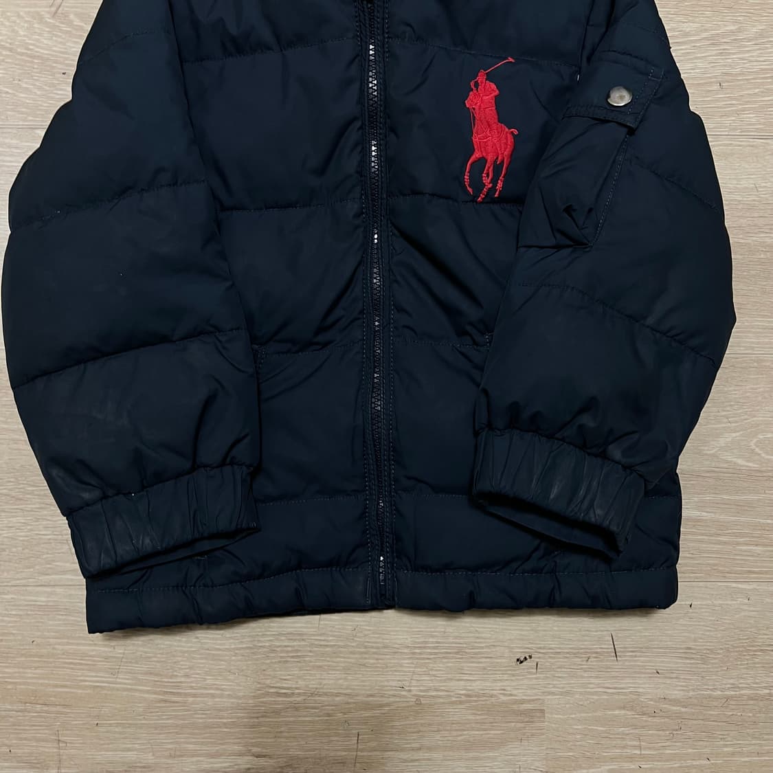 폴로 랄프로렌 키즈 덕다운 빅포니 로고 후드 패딩 점퍼 [네이비] 4세 상품이미지3