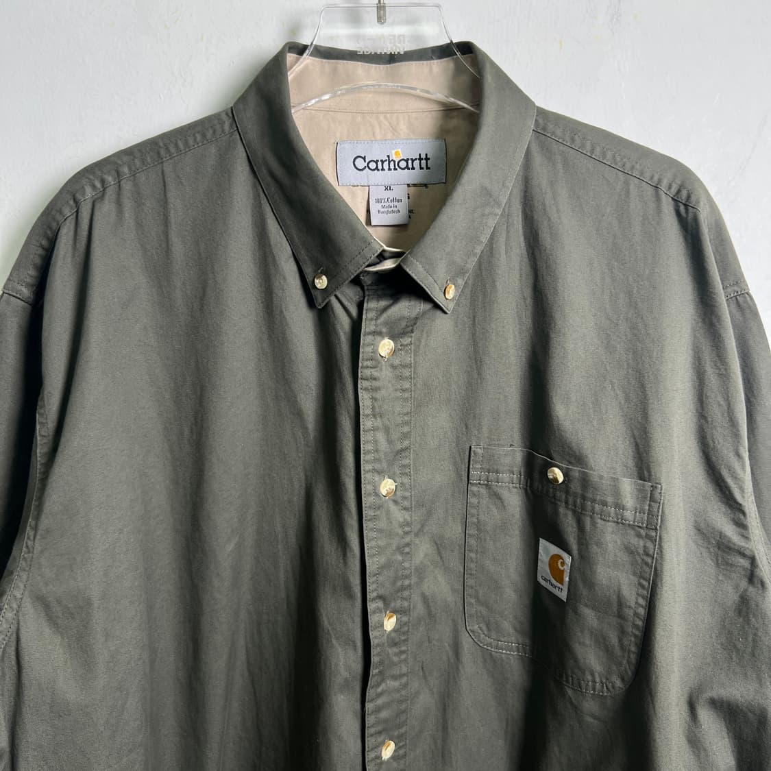 Carhartt 칼하트 카키 반팔 워크 셔츠 XL 상품이미지5