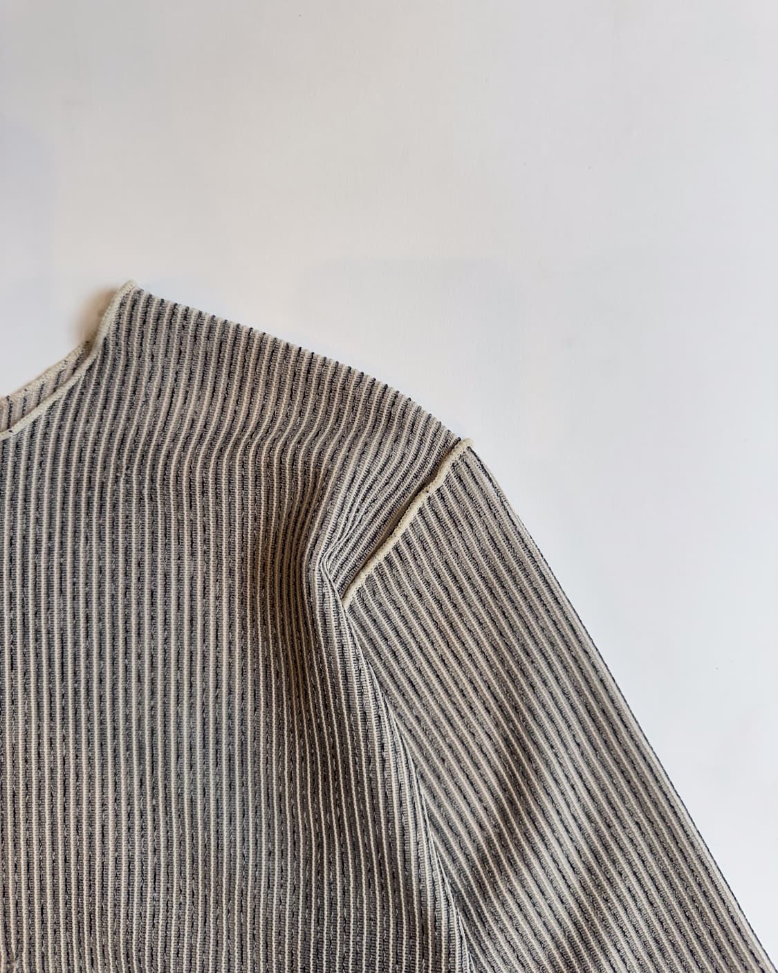 Beige gray Ribbed Crop Top  상품이미지2