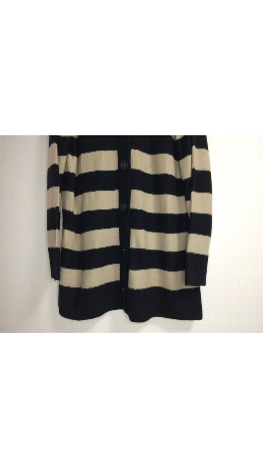 빈티지 베이지 블랙 단가라 후드 가디건 상품이미지3