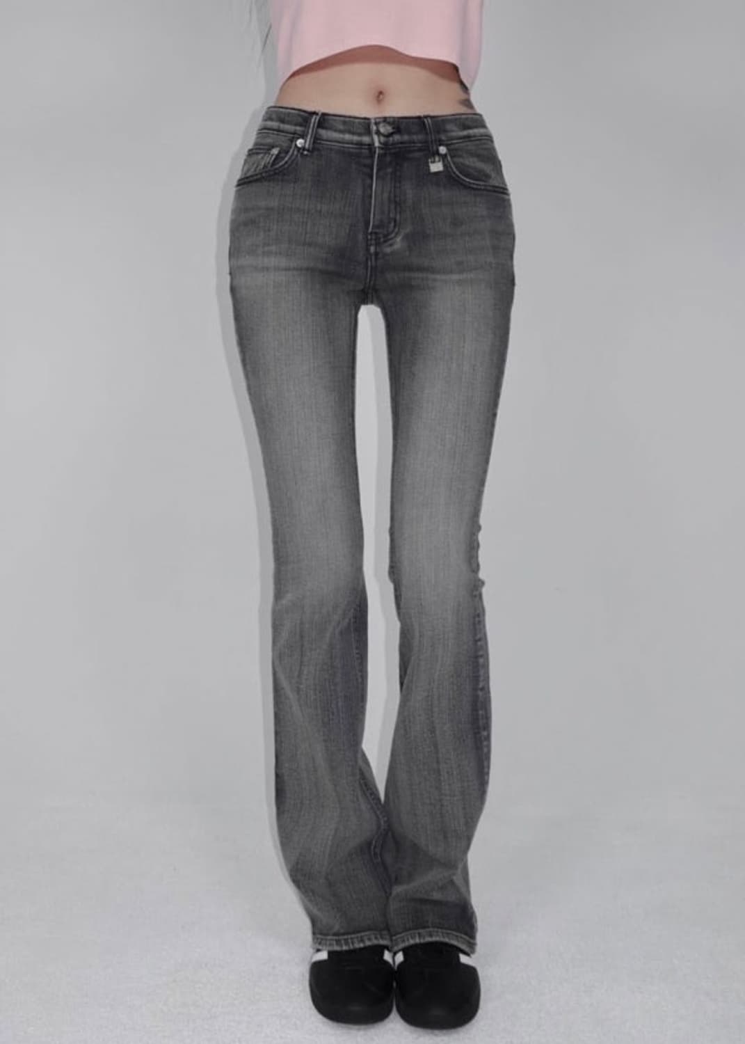 실사) 페일제이드 핸드브러쉬 로우라이즈 부츠컷 블랙 상품이미지1