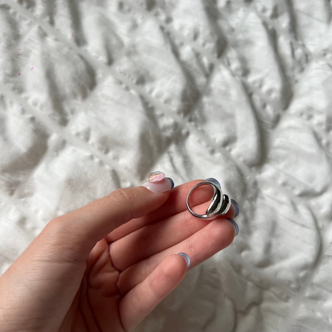 실버 드롭 라인 반지 상품이미지2