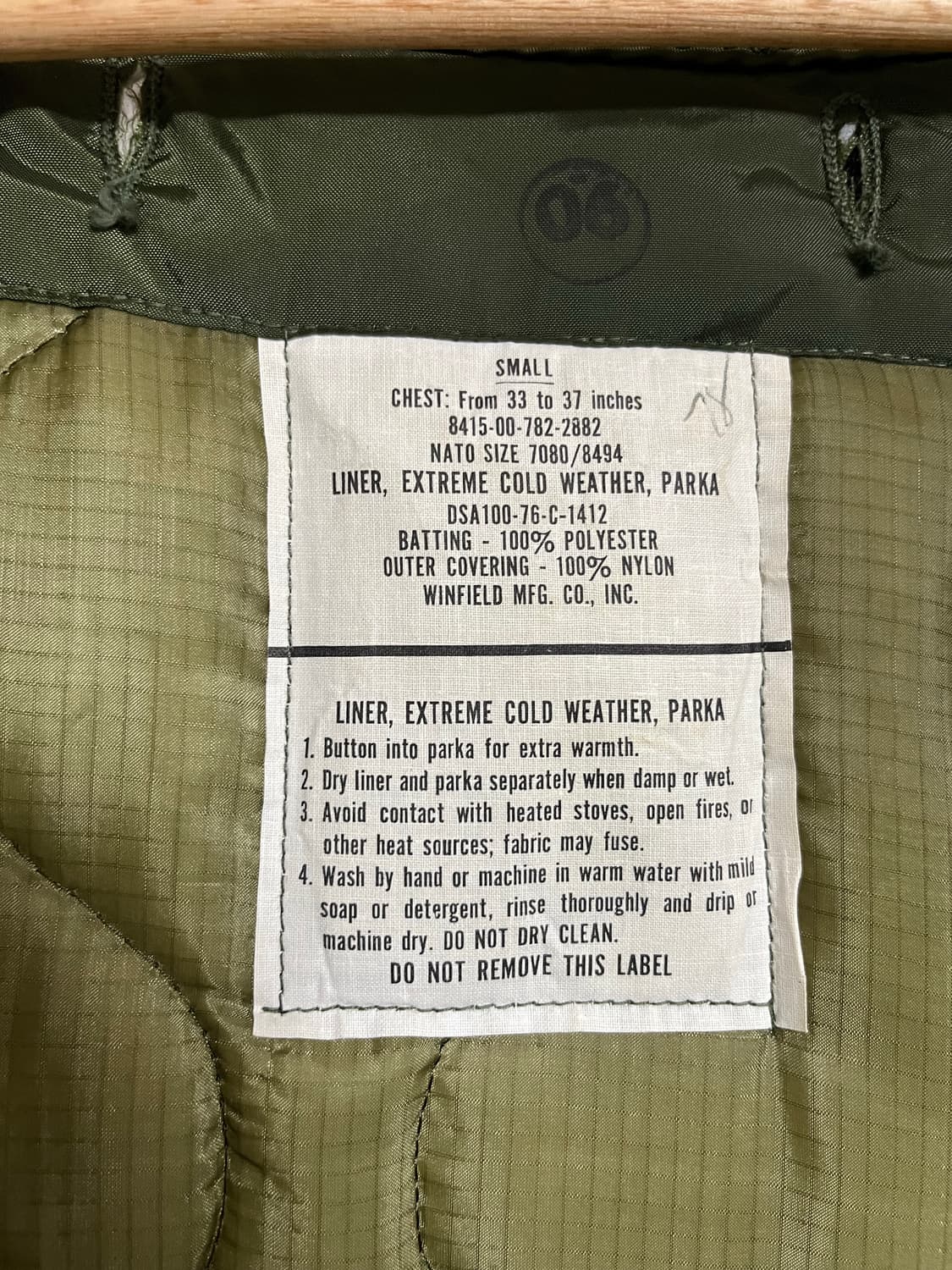 M65 피쉬테일 파카 오리지널 개파카 S 데드스탁 풀세트 상품이미지8