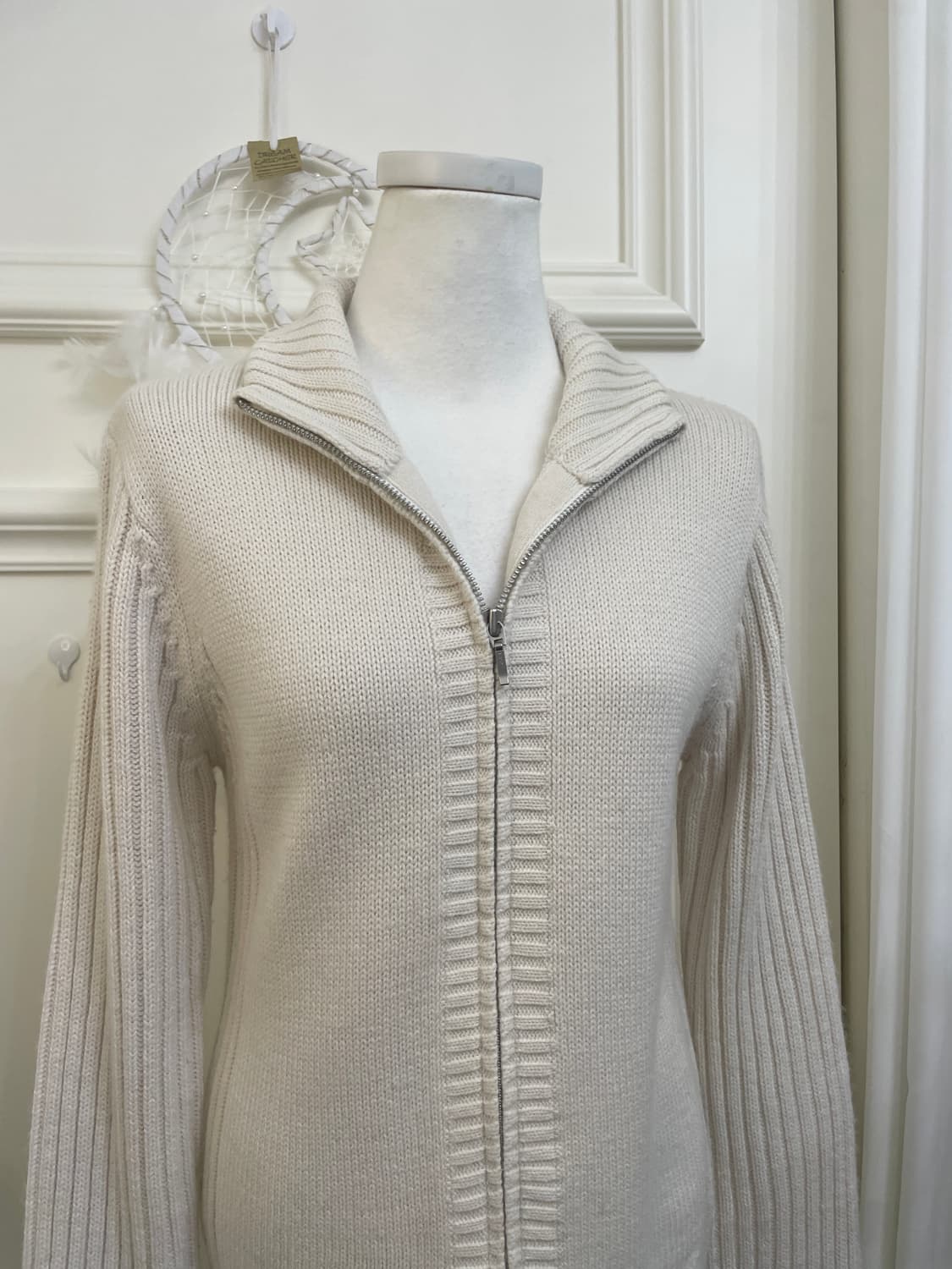 cool ivory sleeve rib collar zip-up 상품이미지5