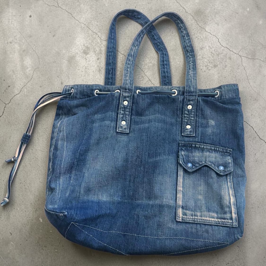 포터클래식 데님 스쿠모 레더 빈티지 토트백 상품이미지2