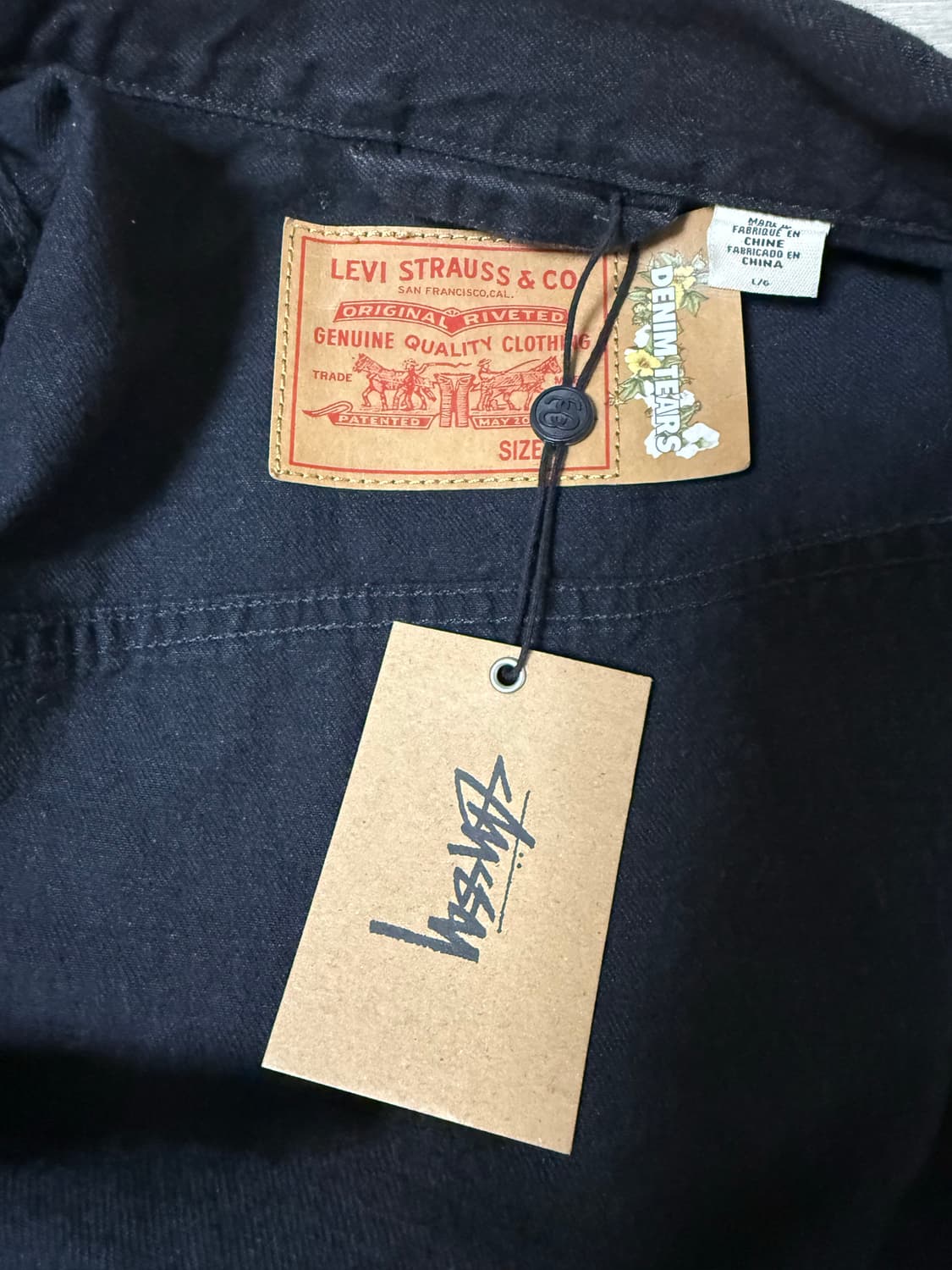 스투시 x 아워레가시 x 데님 티어스 TTL 데님 자켓 블랙 L size 상품이미지3