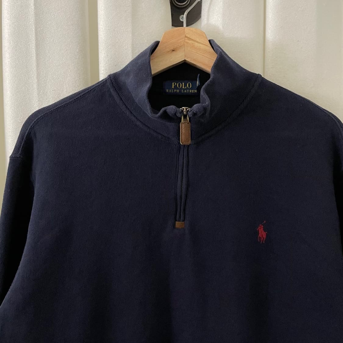 폴로 네이비 반집업 니트 상품이미지3