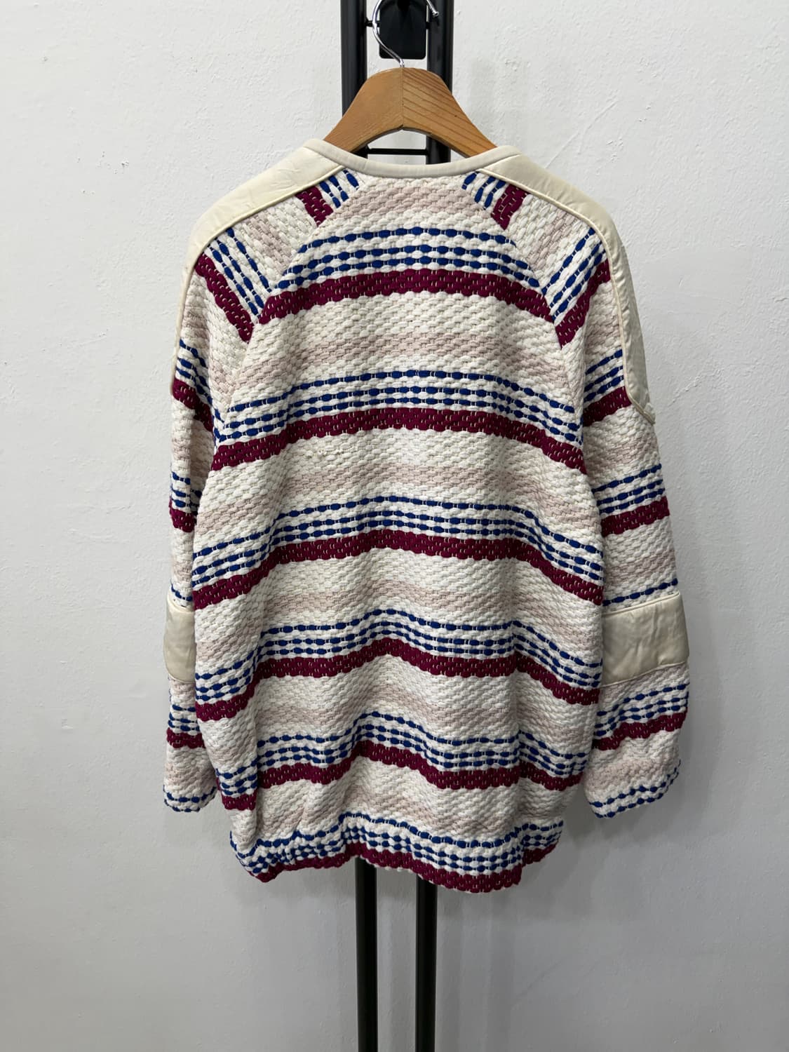 정품) IRO 이로 가죽디테일 오버핏 트위드 자켓 36 상품이미지4