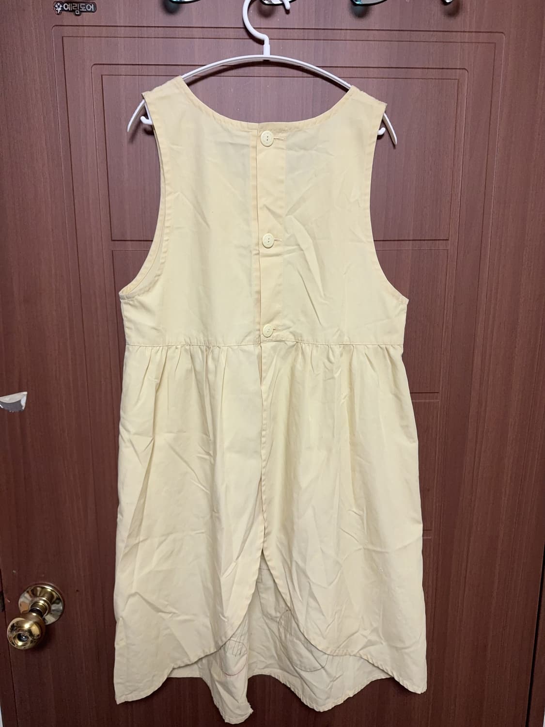 모리걸 하구미 빈티지 핸드메이드 옐로우 자수 앞치마 에이프런 원피스 상품이미지4