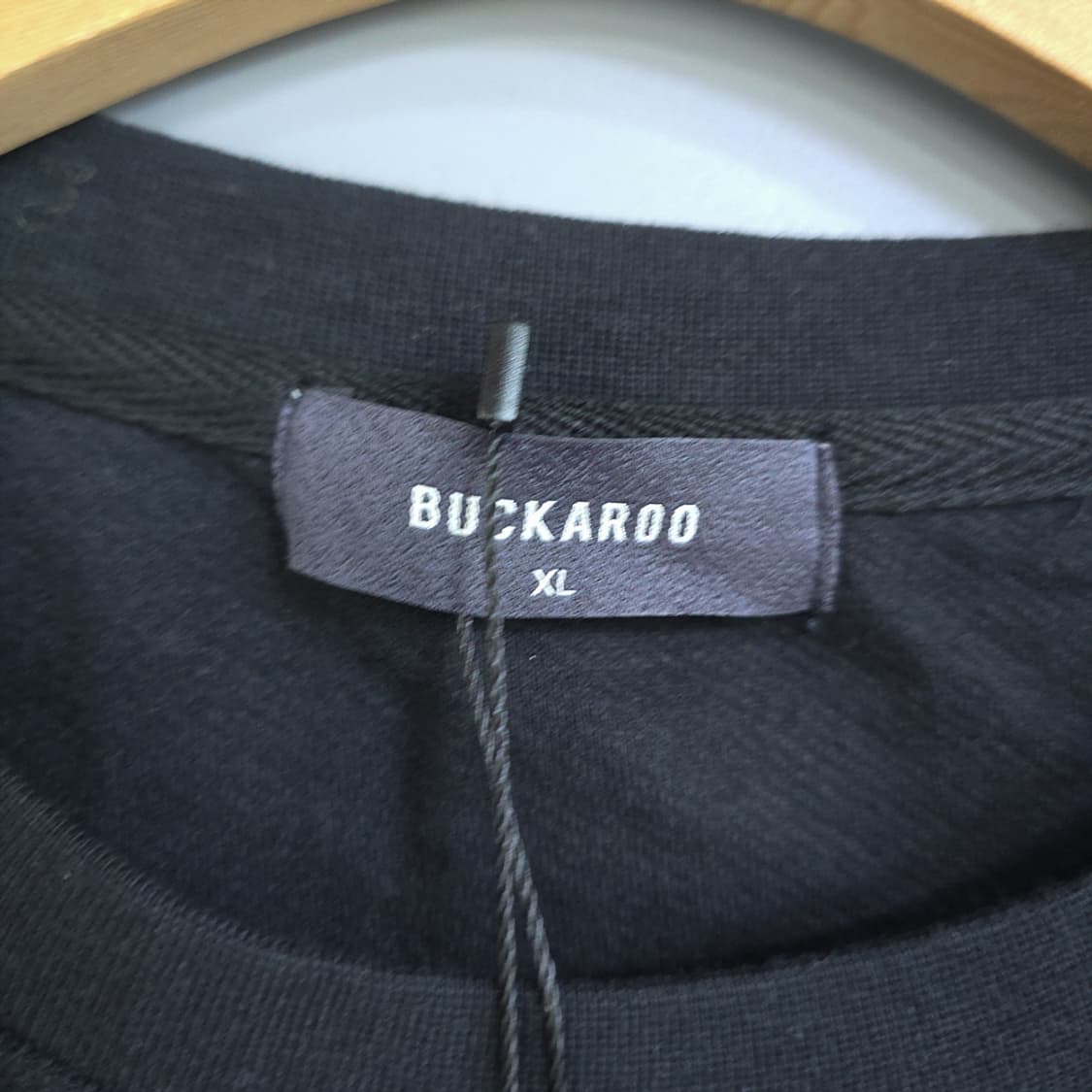 새제품)버커루(BUCKAROO) 블랙 와플 긴팔티 XL 상품이미지4