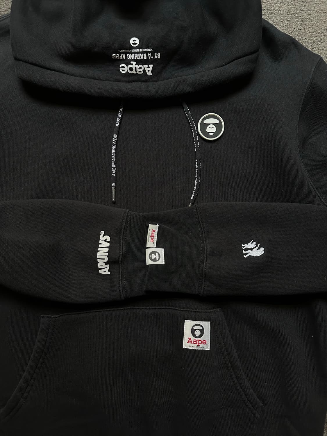 Aape 블랙 후드티 XL 상품이미지2