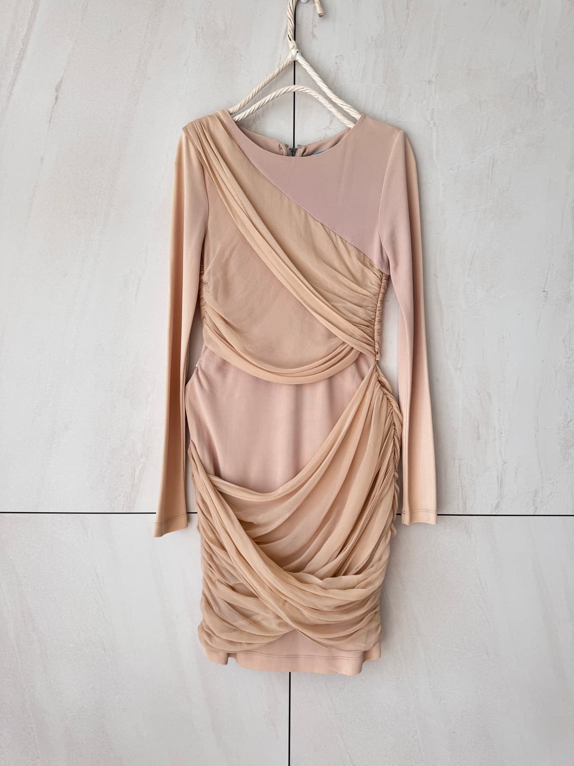 Alice + Olivia 셔링 실크 원피스 베이지4사이즈(44사이즈) 상품이미지1