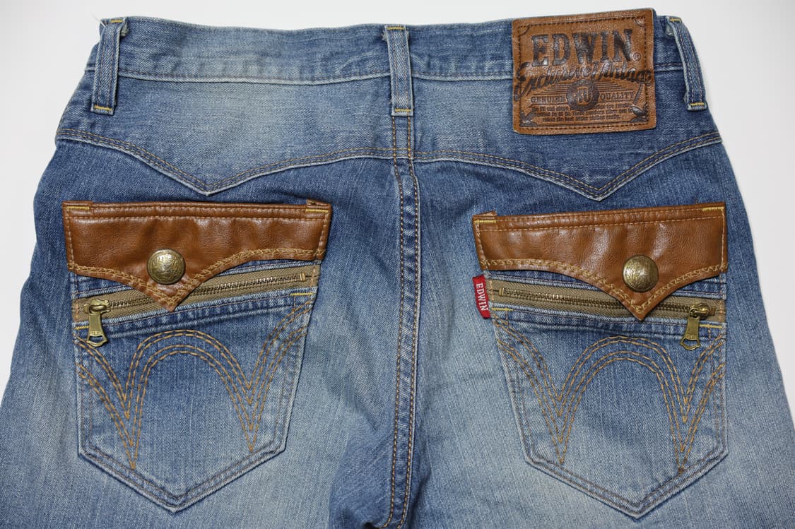 EDWIN  Leather Flap Pocket Jeans 상품이미지1