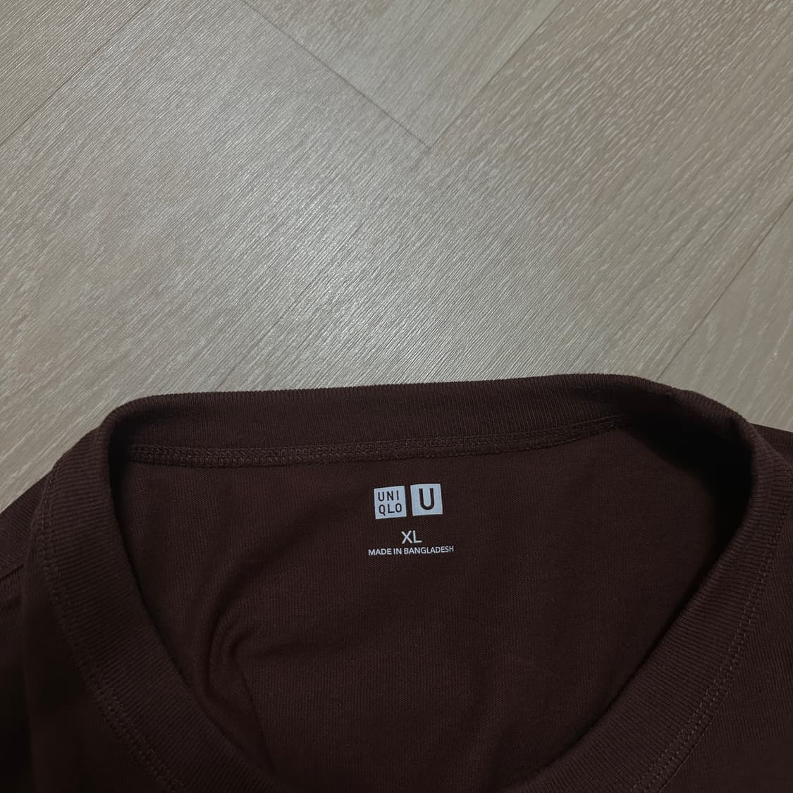 XL 유니클로 U 르메르 브라운 반팔 티셔츠 초콜릿 브라운 상품이미지3
