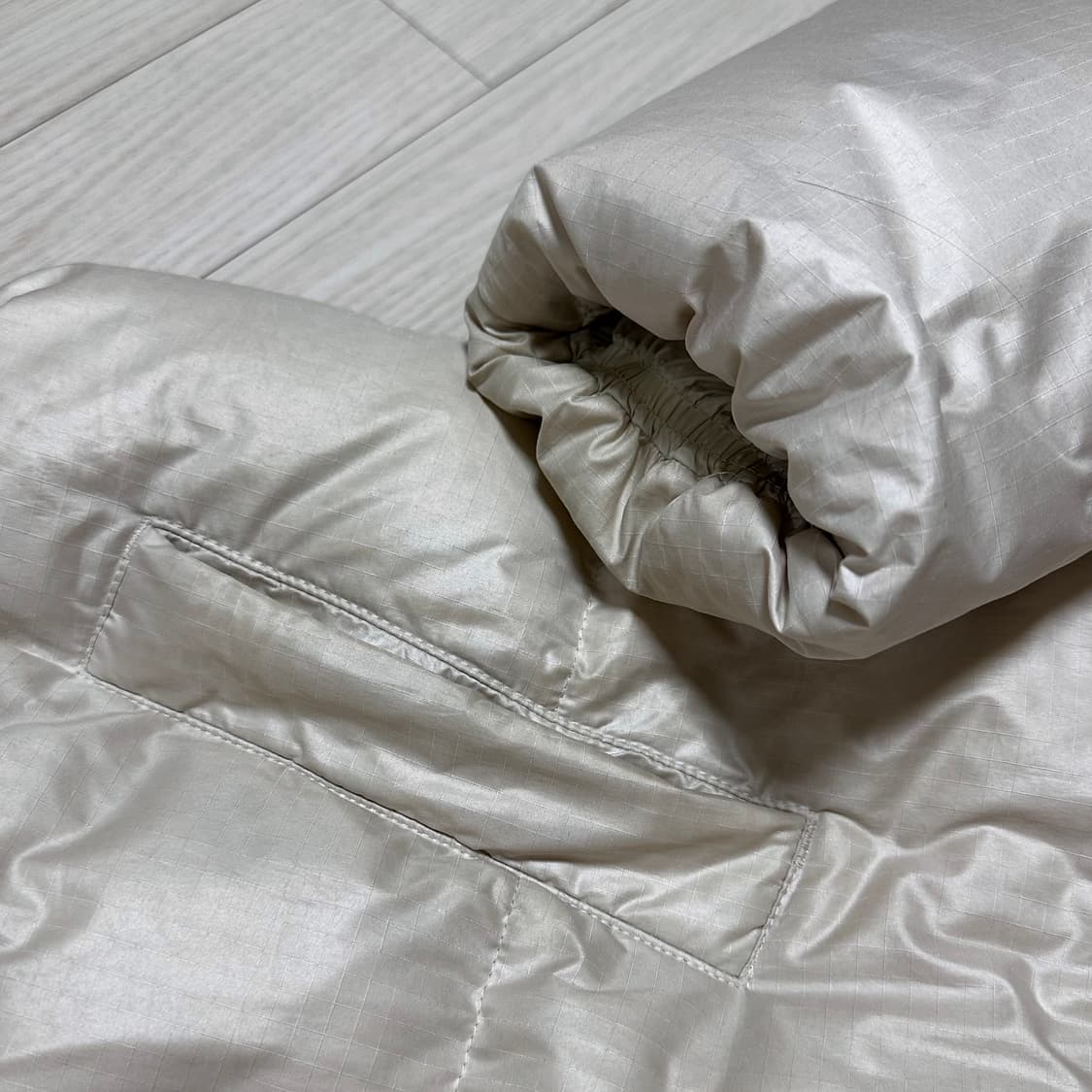 노스페이스 화이트 라벨 노벨티 눕시 다운 자켓 크림 베이지 M 상품이미지6