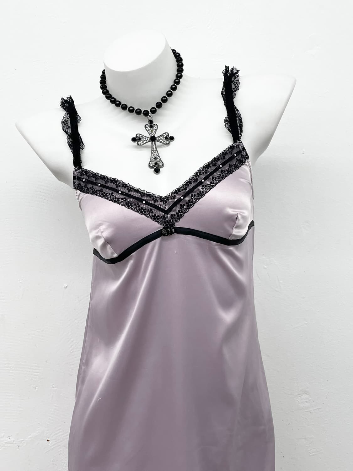 라벤더 레이스 새틴 슬립 상품이미지2