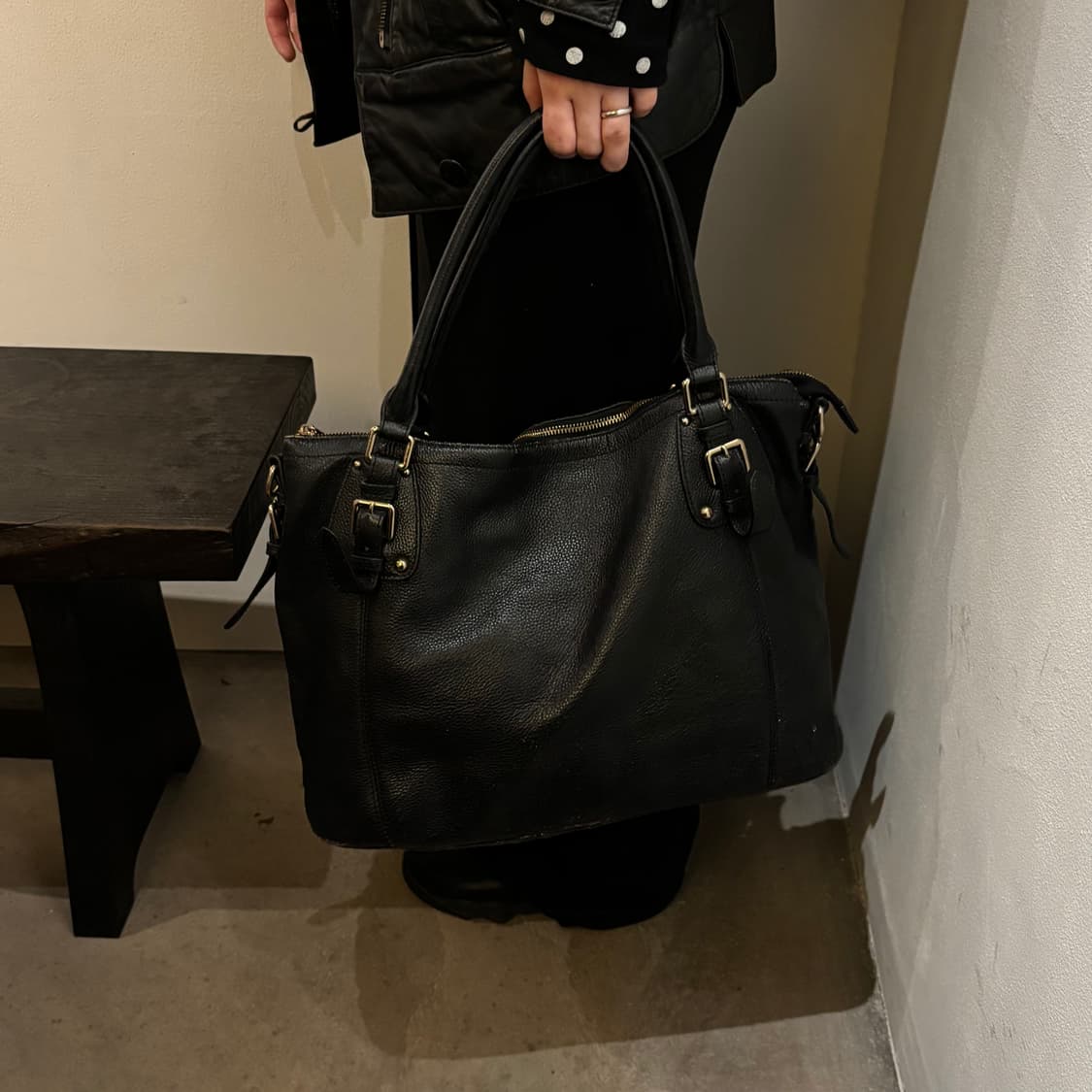 vtg cowhide buckle bag 상품이미지3