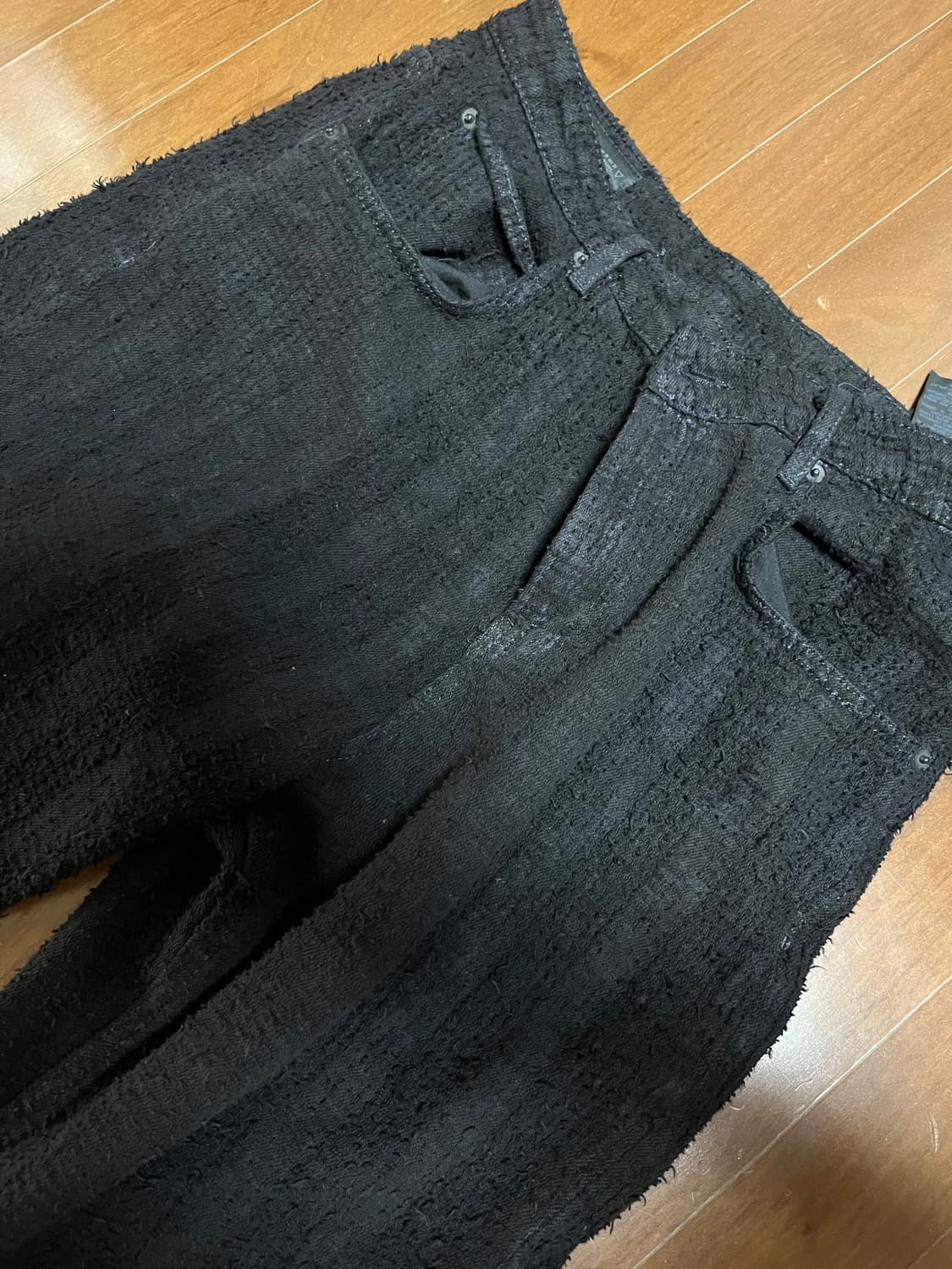 자라 자카드 릴렉스드핏 블랙 팬츠  상품이미지5