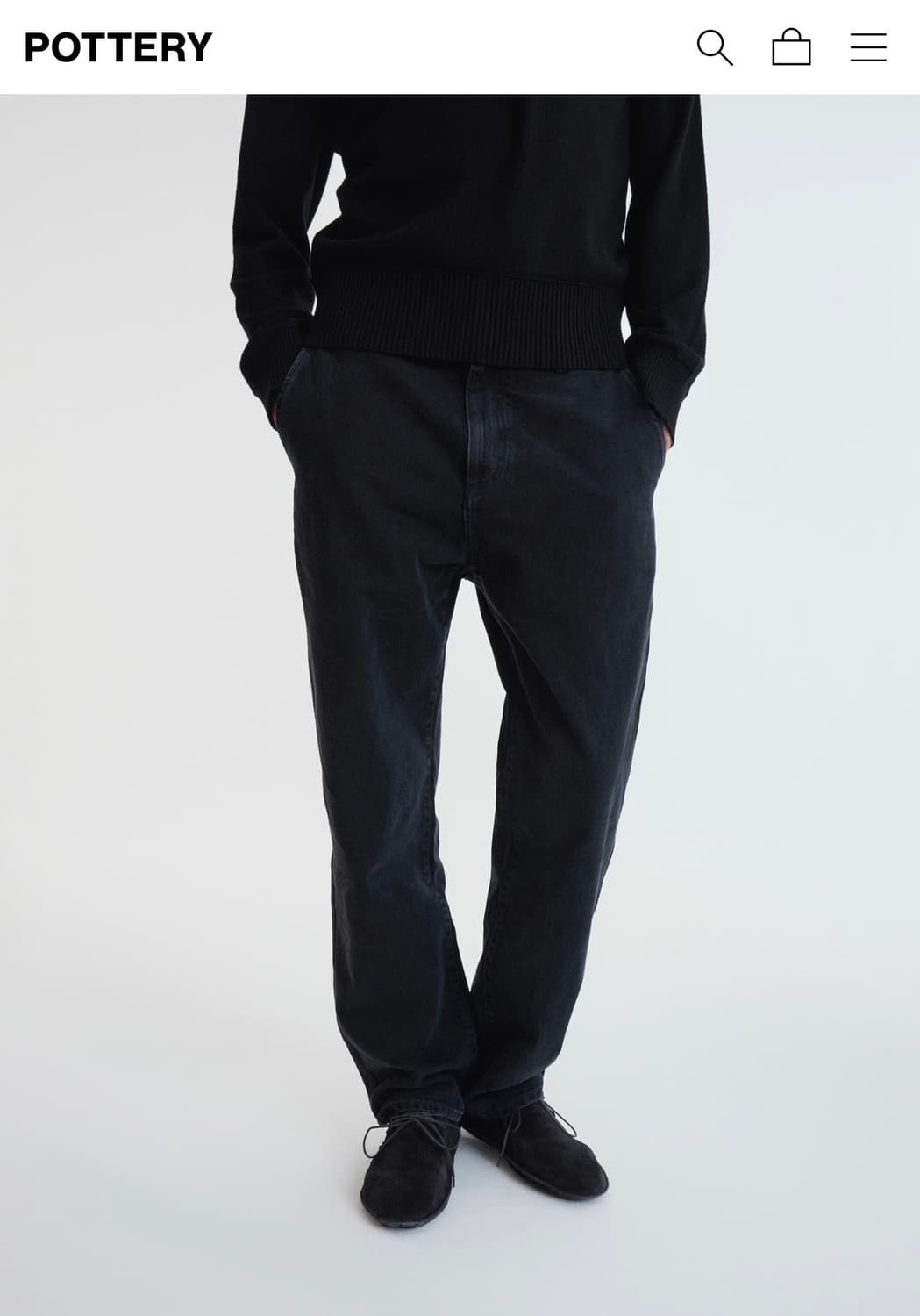 (미착용새상품)포터리 원워시드 컴포트 데님 - 블루 블랙 (4사이즈) 상품이미지2