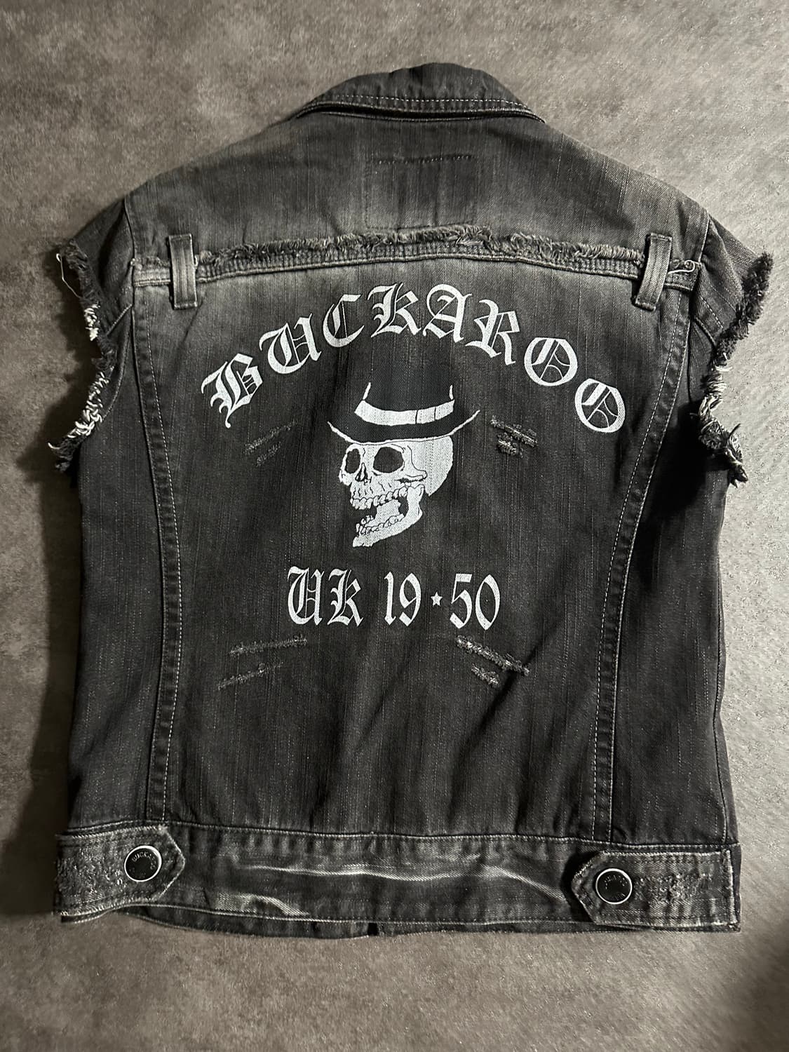 버커루 블랙 데님 패치 조끼 빈티지 상품이미지3