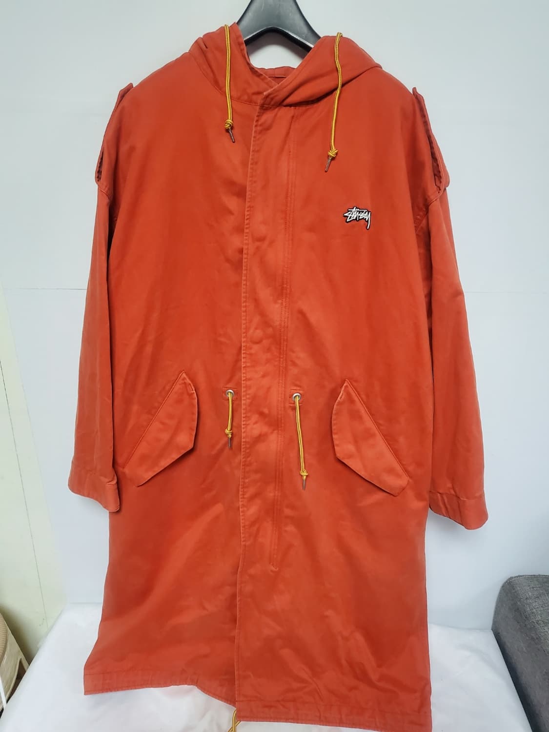 스투시 오렌지색 롱 후드 코트 정품 M사이즈 상품이미지1
